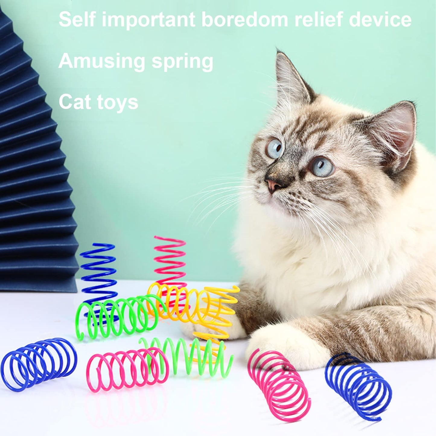 Cyrank 40 Piezas de Juguete para Gatos con Resorte, Gato en Espiral con Resorte, Juguete Creativo de plástico Estirable para Mascotas, Juguete para Golpear, morder, Cazar Juguetes para Gatitos