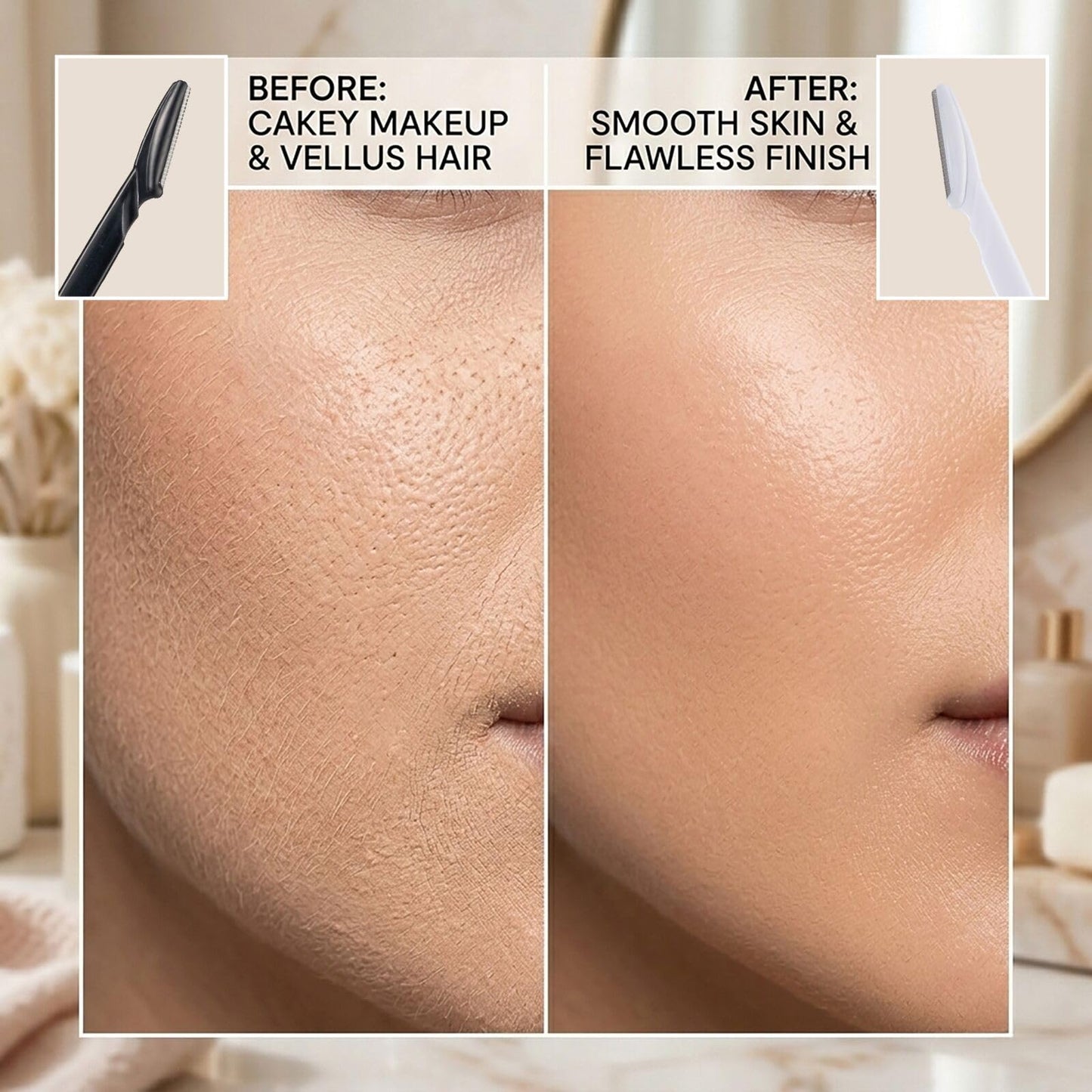 CICINUJOY Maquinilla de afeitar para cejas para mujer, 40 unidades, kit de afeitado facial, herramienta de dermaplaning para eliminar el vello facial, cuchillas de acero inoxidable con fundas protecto