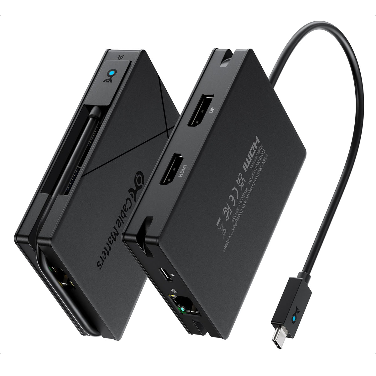 Hub USB 4 Portátil Cable Matters Azul 7 en 1 de 40 Gbps con Pantallas Dual 4K para Microsoft Surface