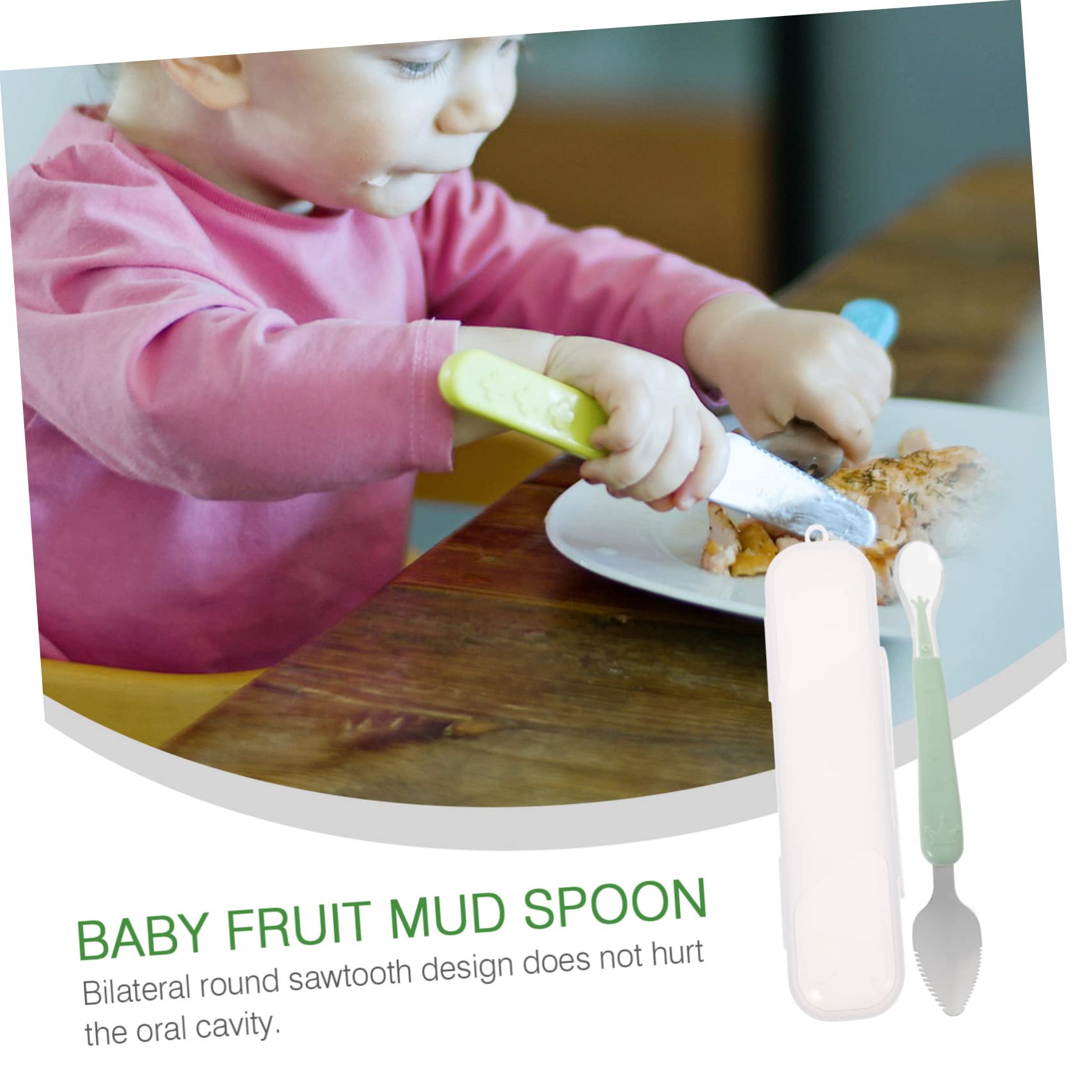 KOMBIUDA Cuchara Raspadora para Bebés Cuchara De Frutas Y Purés para Alimentos Entrenamiento Y Comidas Utensilio Práctico para Pequeños