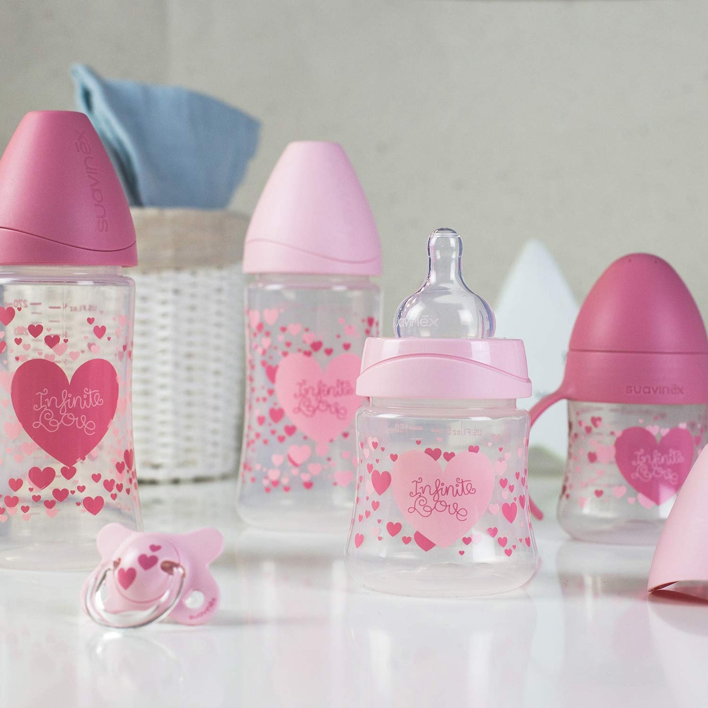 Set Biberón SUAVINEX Rosa Infinite Love para Bebé