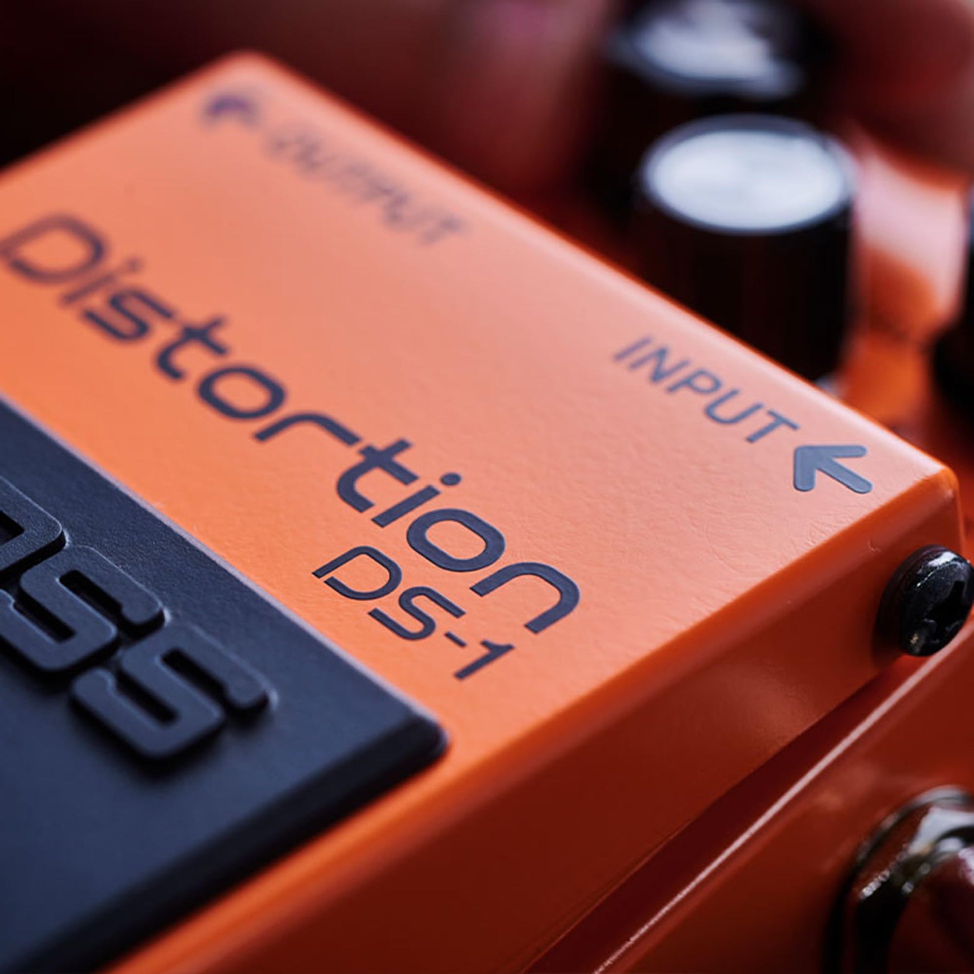 Boss DS-1 Distortion Guitar Effects Pedal Bundle with 9V Power Adapter, Gearlux Instrument Cable, Patch Cable, Picks, and Polishing Cloth