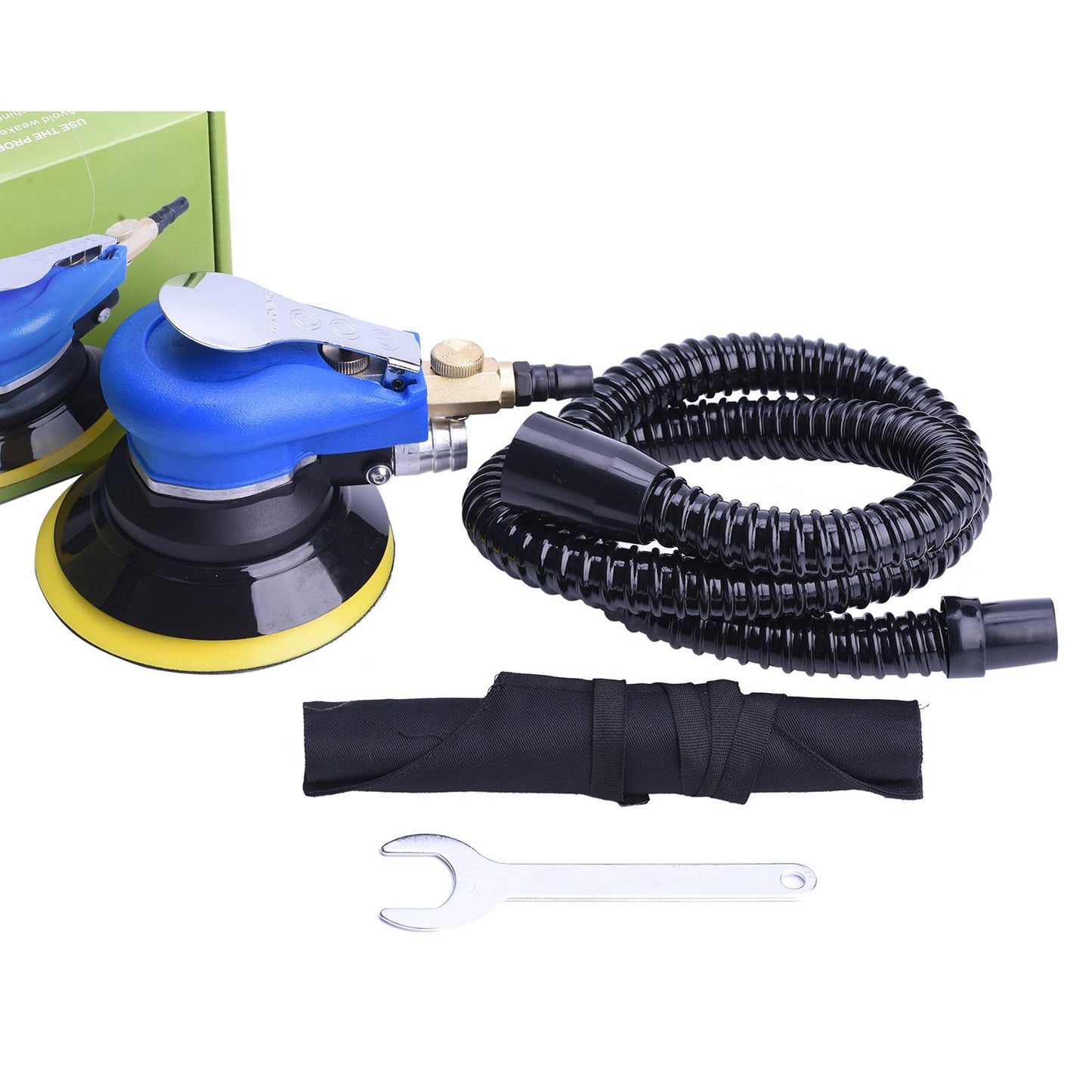 ZHONG AN Lijadora orbital profesional de 5 pulgadas, lijadora de palma de doble acción para trabajo corporal automático, sistema de aspiradora de gancho y bucle