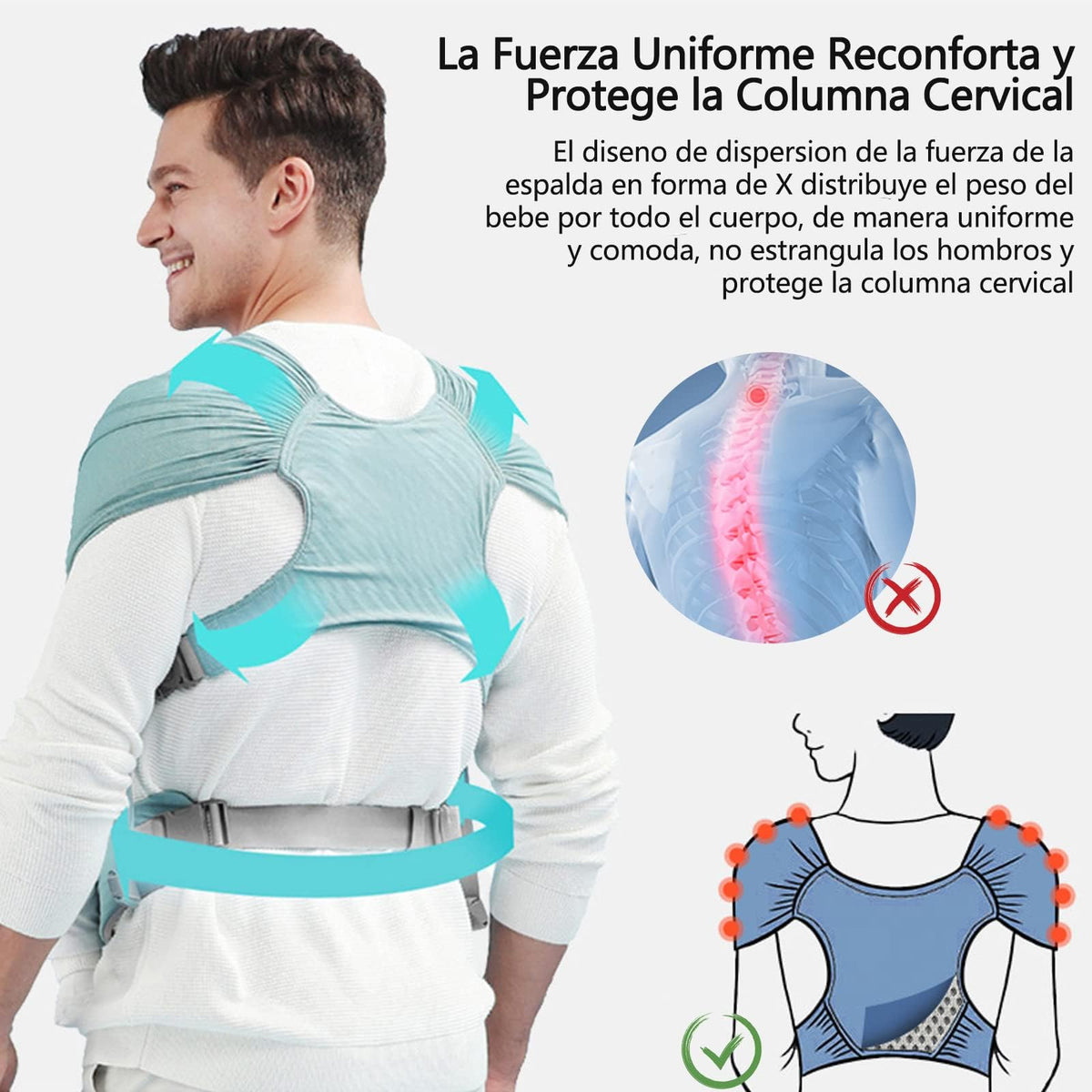 Fular portabebes para bebes de 0 a 36 meses,fular para bebés de algodón 100% transpirable, fular ergonomico para bebe ajustable con manos libres,com manual de colocacion,para recién nacidos (Negro)