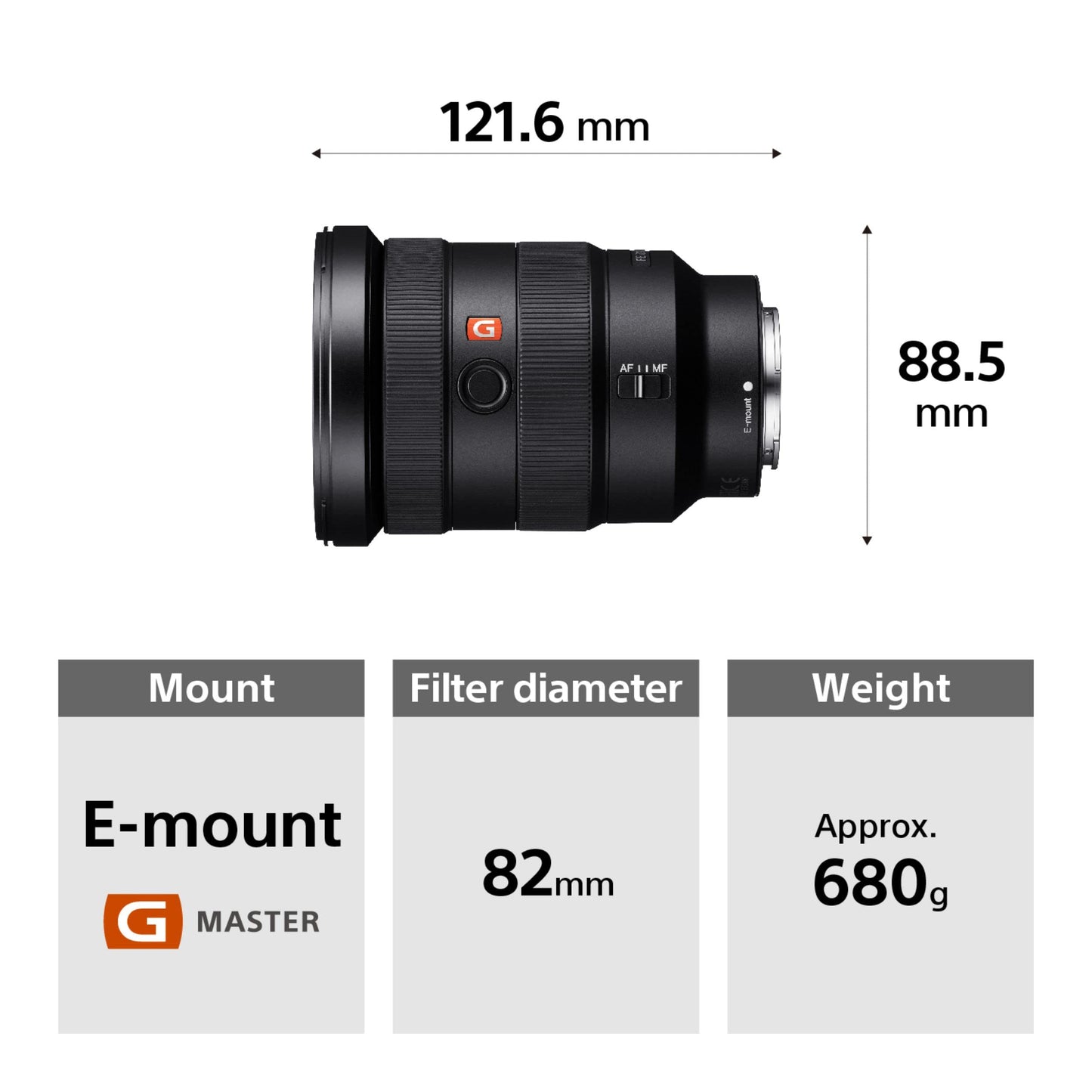 Sony Lente G Master™ Angular Zoom 16-35mm F2.8 Montura E Full Frame - FE SEL1635GM