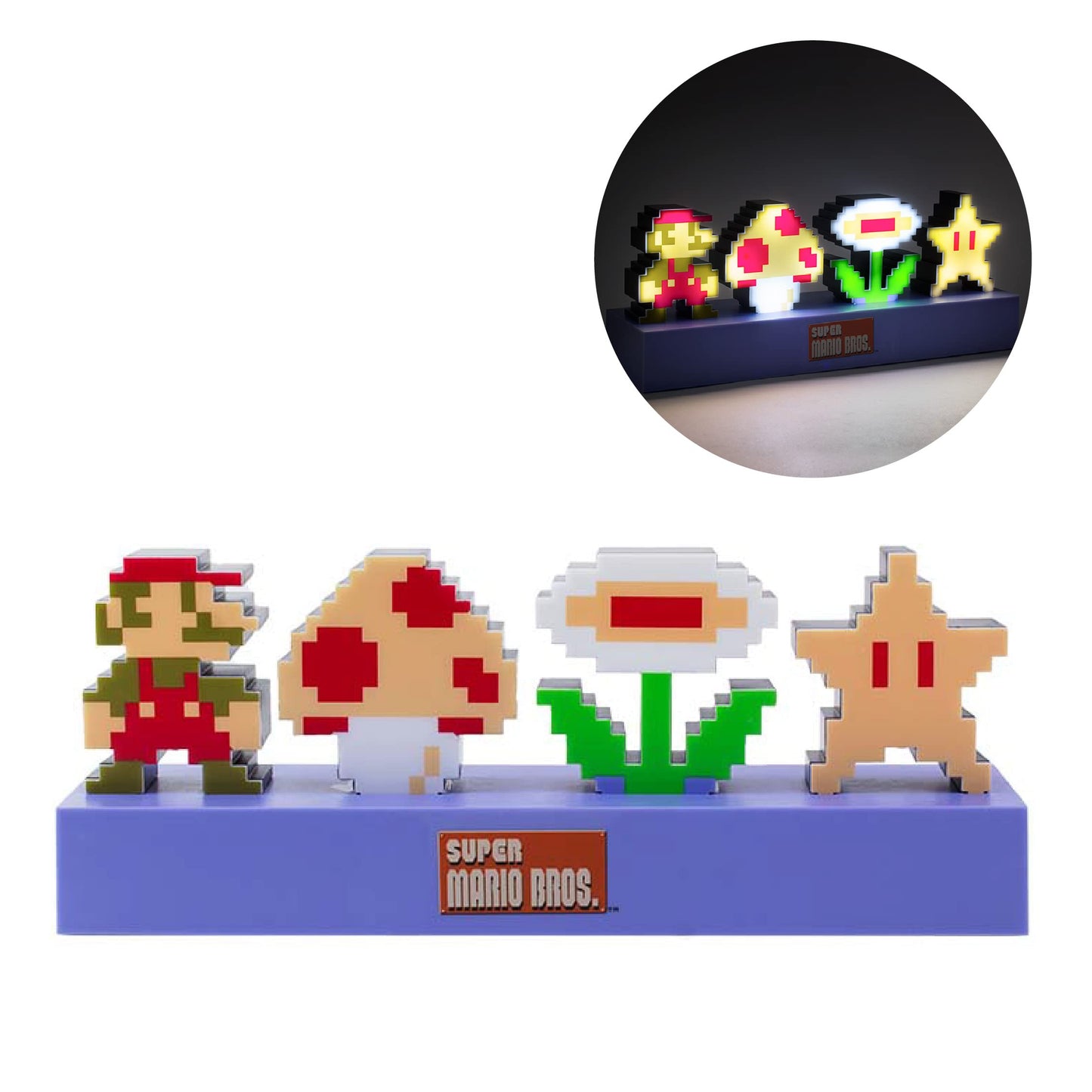 Figura Decorativa Iluminada Paladone Super Mario Bros Icons para Recámara