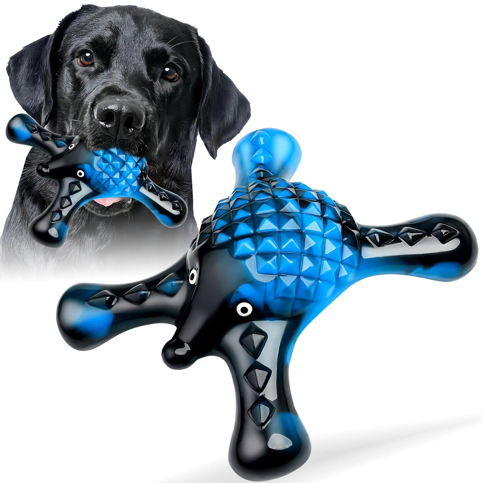 Juguete para Perros Ouilter Nailon Erizo Sabor Tocino Indestructible para masticadores agresivos medianos y grandes