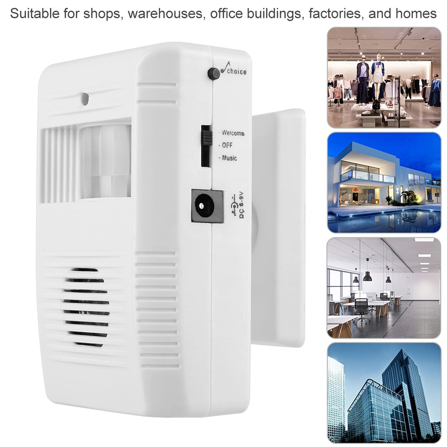 Timbre de Bienvenida de Voz con Sensor de Movimiento Infrarrojo IR para Seguridad en Hogar y Tienda