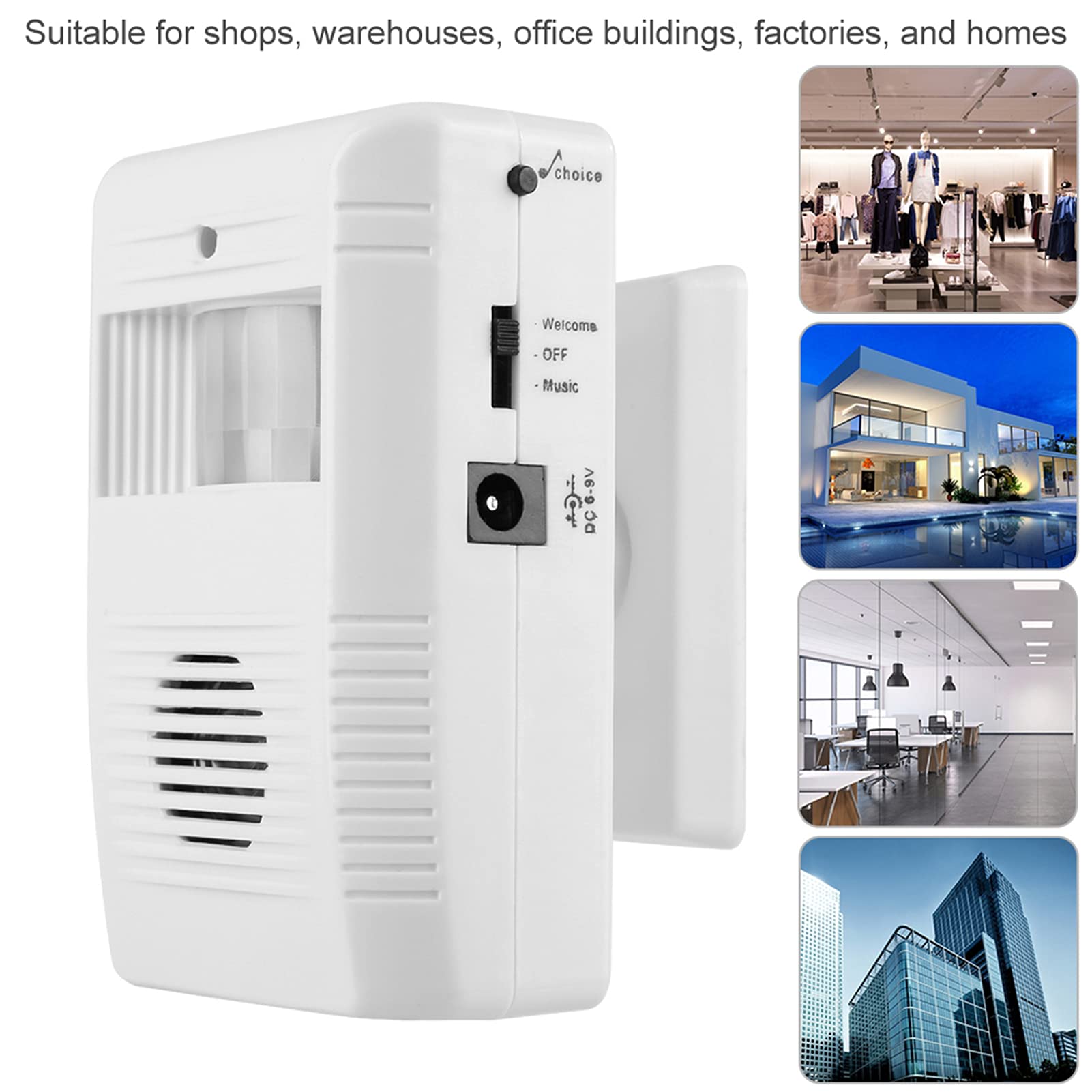 Timbre de Bienvenida de Voz con Sensor de Movimiento Infrarrojo IR para Seguridad en Hogar y Tienda