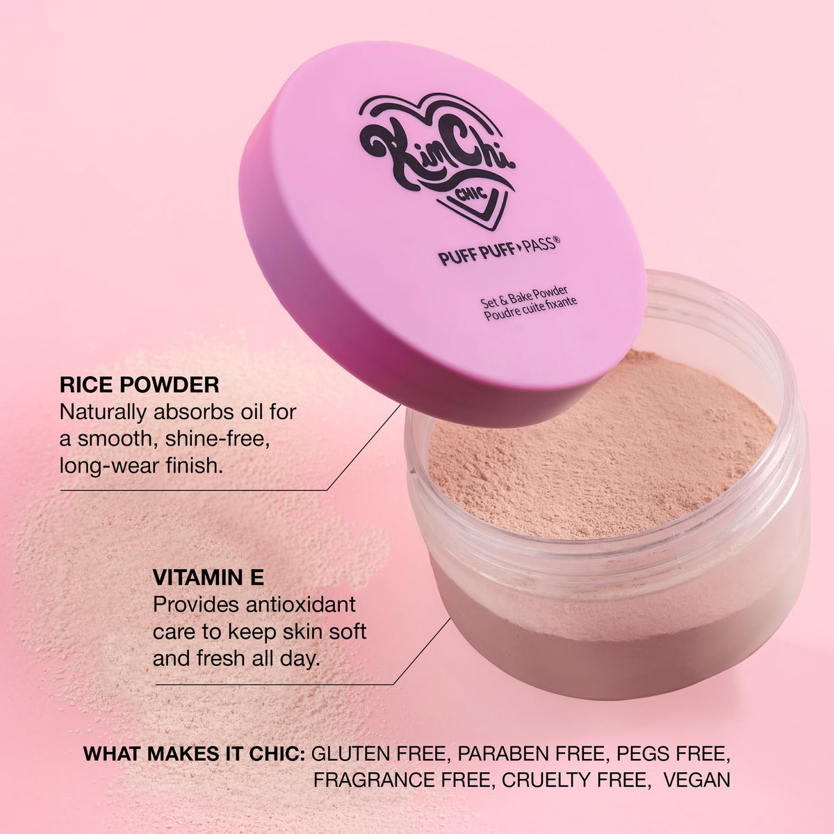 Kimchi Chic, Polvo Fijador Puff Puff Pass Set and Back, Traslucent