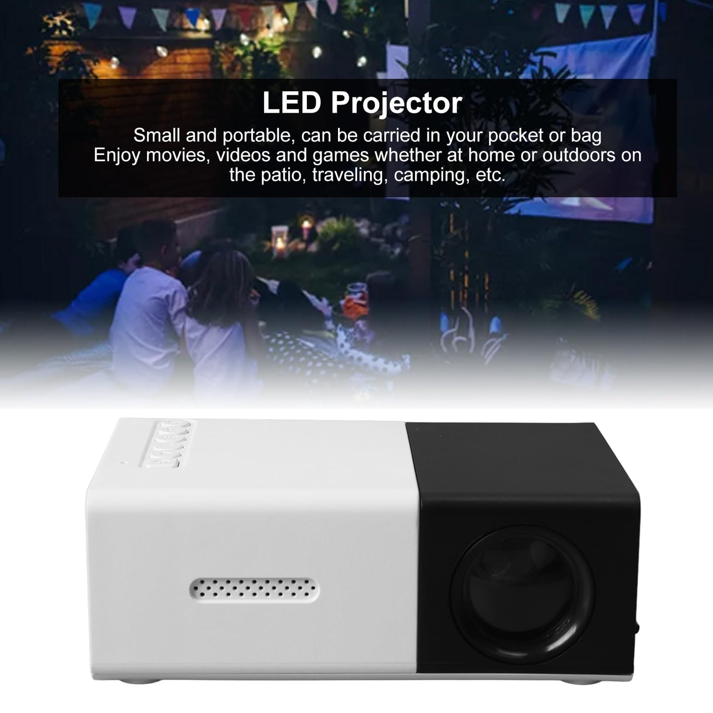 Proyector Portátil Zunate LED Full HD 1080P para Cine en Casa