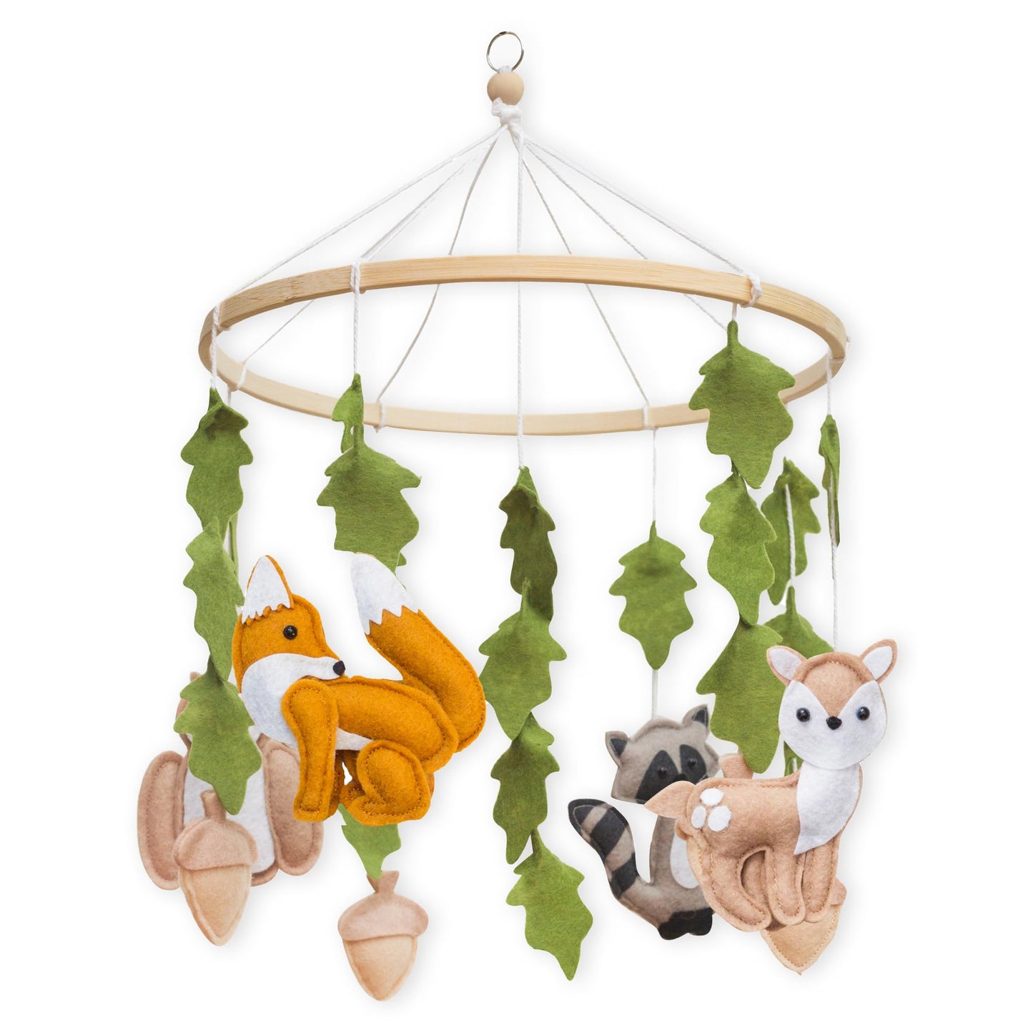 Woodland Mobile for Crib by First Landings - Baby Nursery Mobiles - Woodland Nursery Decor - Crib Mobile Baby Boys and Girls - Baby Mobile with Fox Decor - Forest Animals Woodlands Theme - Baby Gift