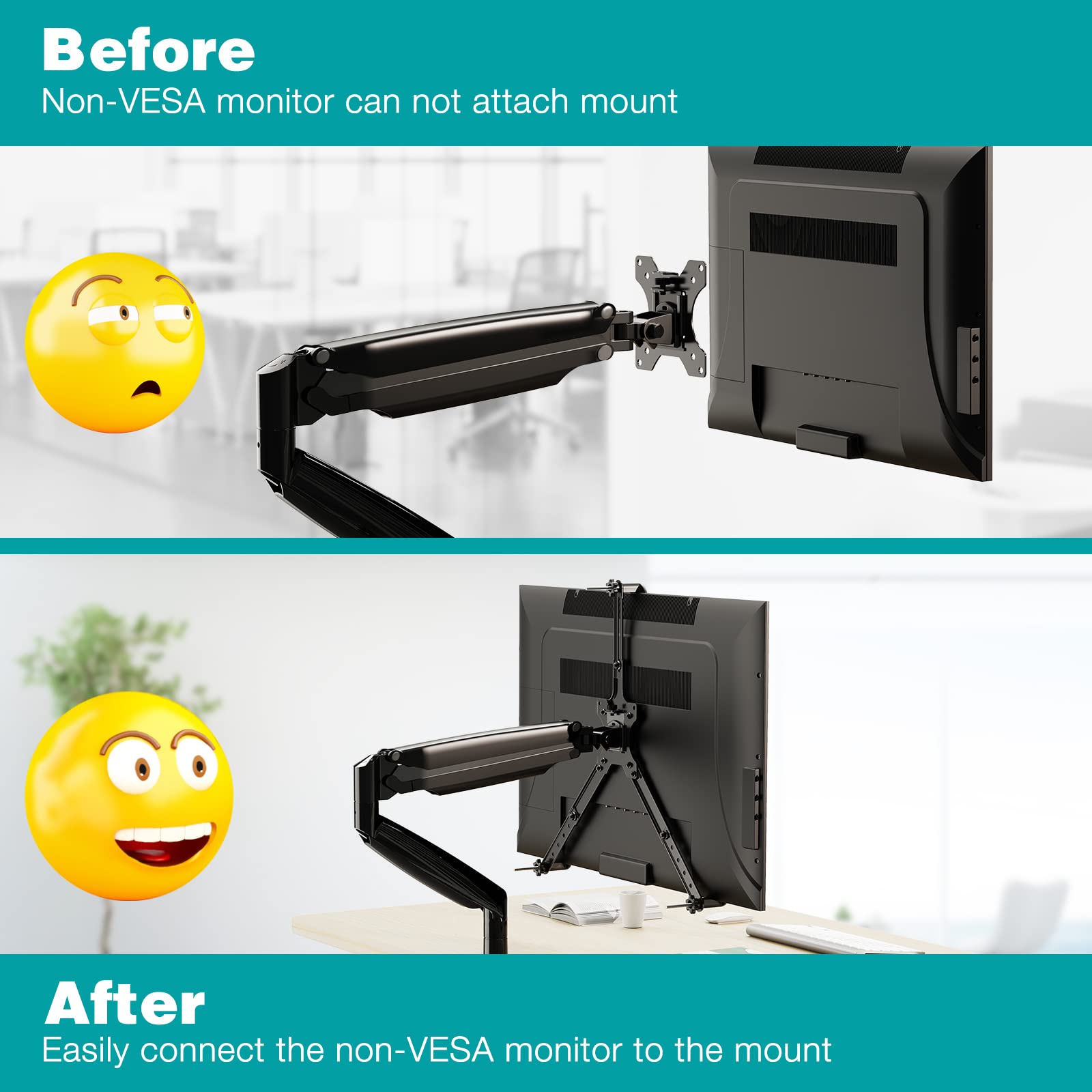 Adaptador de Montaje VESA MOUNT PRO Negro Universal para Monitores de 19 a 32 Pulgadas