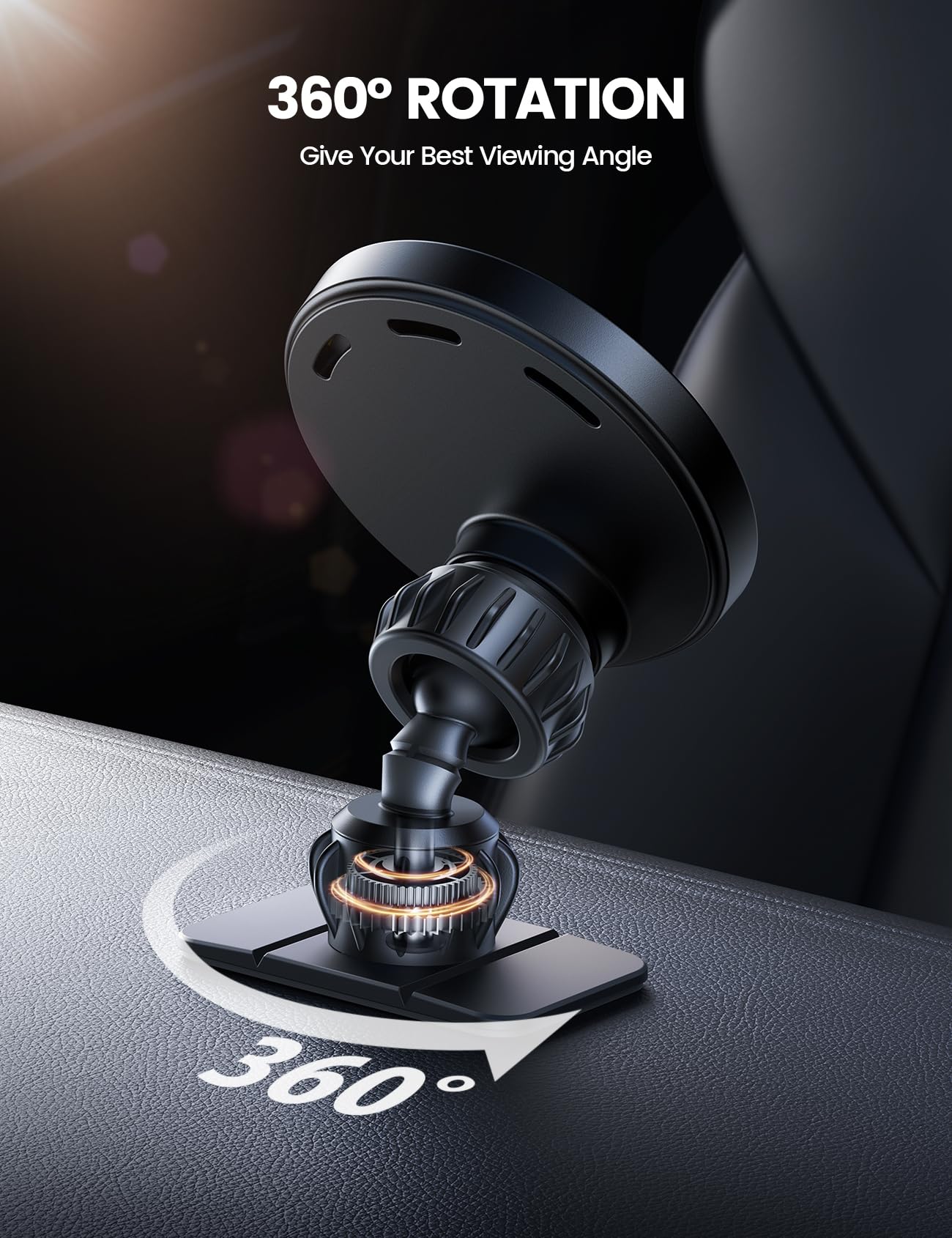 Lamicall mag Safe Cargador Inalámbrico Automovil 15W - [Mejorado Chip Inteligente] [Dash & Vent] 360° Soporte mag Safe para Auto, mag Safe Charger, para iPhone 16 15 14 13 12 mag Safe Case