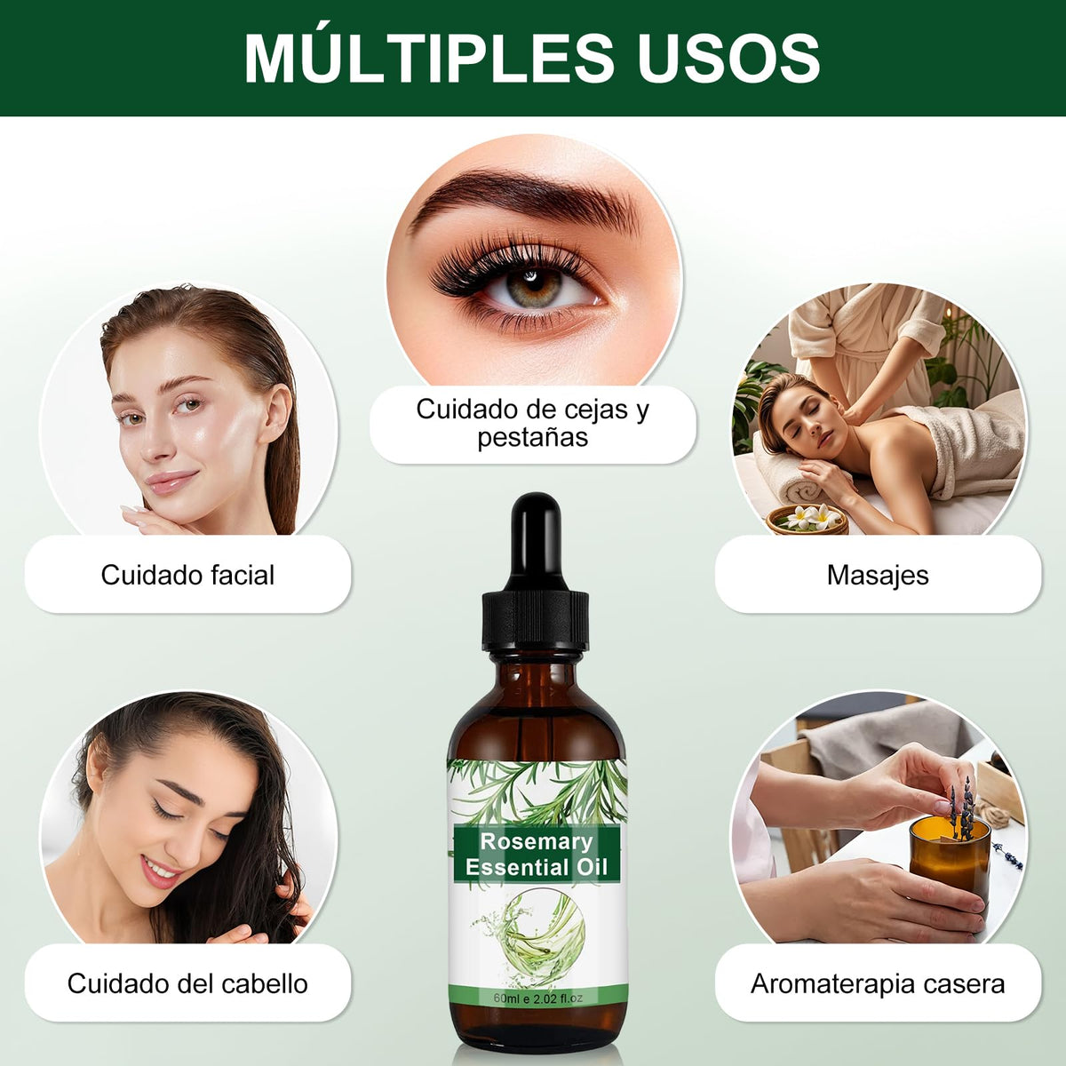 Aceite de Romero RUIAO 60ml Cuidado Capilar y Facial