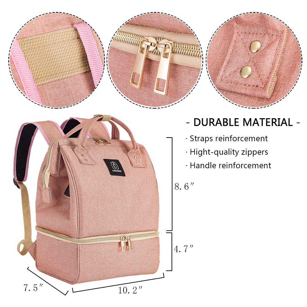 Mochila para sacaleches, doble capa para madre al aire última intervensión, bolsa de trabajo grande, Rosado, Classic