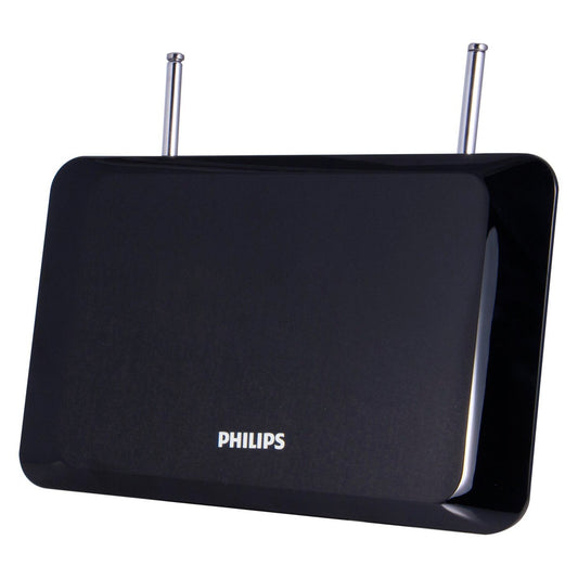 Accesorios Philips Antena de TV para Interiores, Digital, Antena de HDTV, Compatible con Smart TV, 4K 1080P VHF UHF, Cable coaxial de 1,8 m, dipolos, Negro, SDV1227B / 27