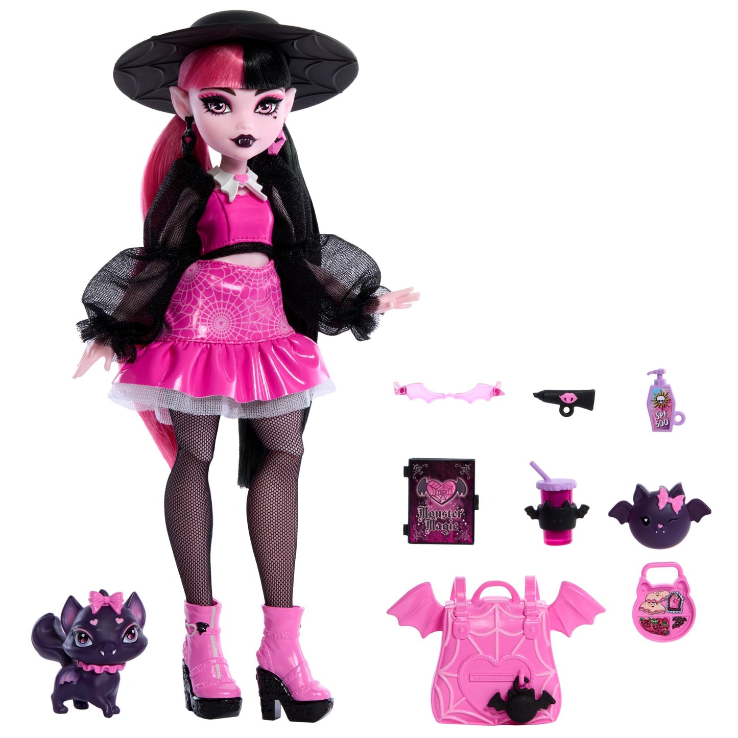 Muñeca Monster High Draculaura Nuevo Look Vampiresa con Mascota Conde Fabuloso para Niñas