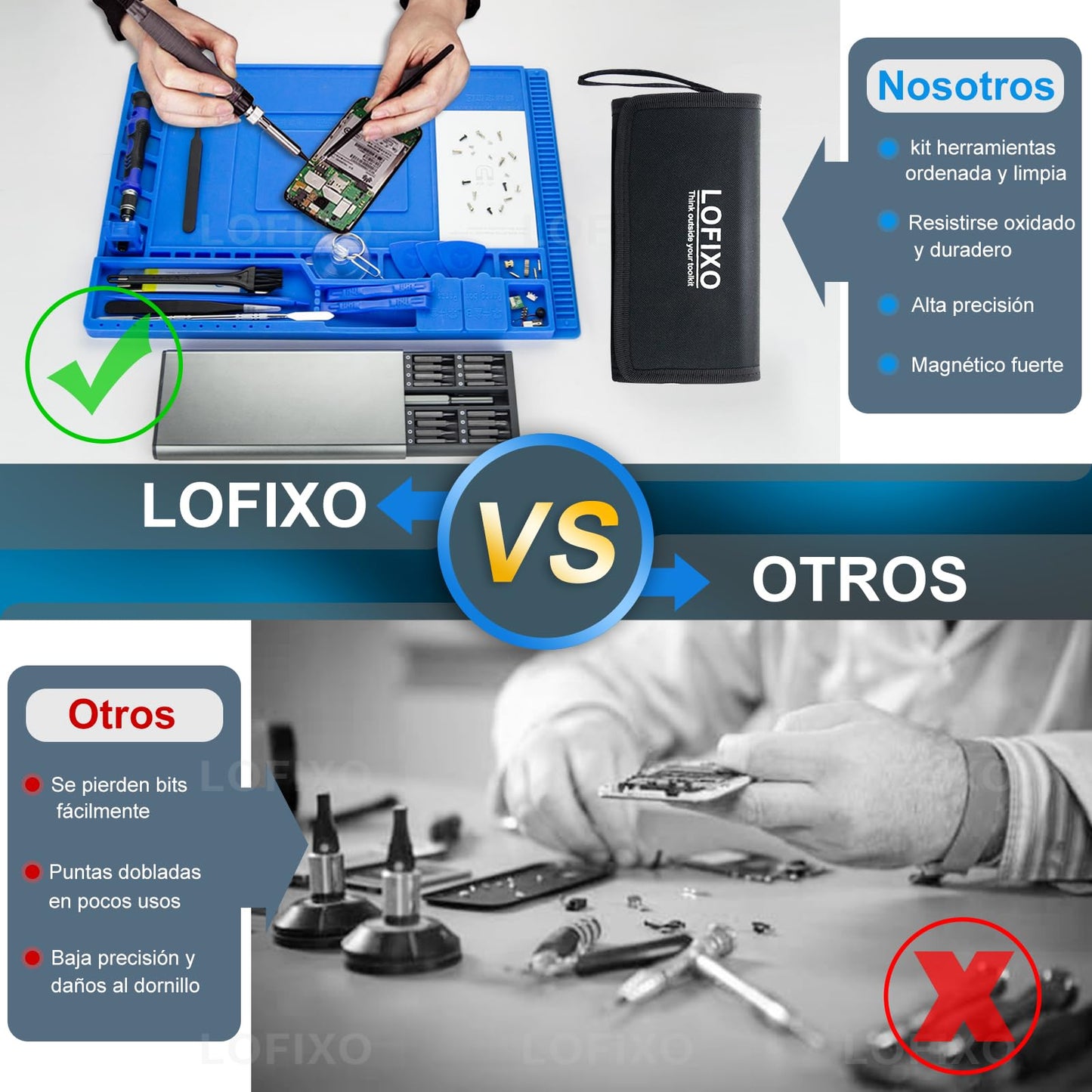 Kit de Desarmadores 92IN1 para Reparación y Limpieza de iPhone en Multidispositivos