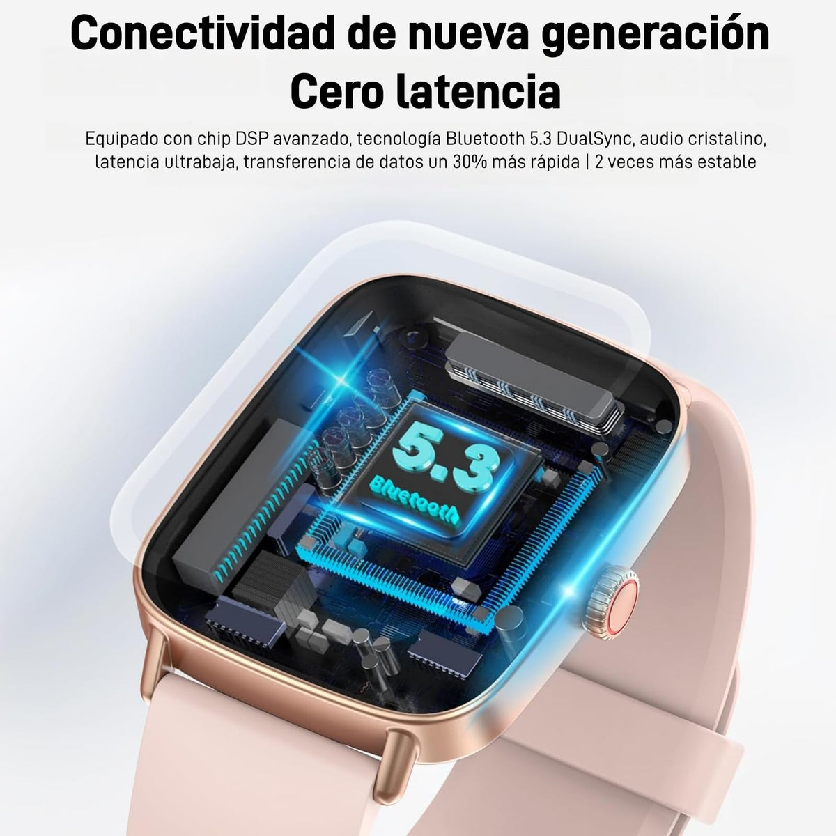 Reloj Inteligente LUOPOE para Glucosa en Sangre No Invasivo ECG PPG