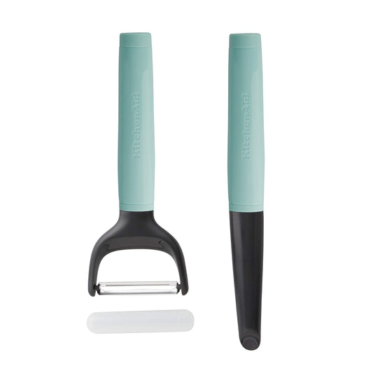 KitchenAid - Pelador universal Euro Y, juego de 2, color aguamarina