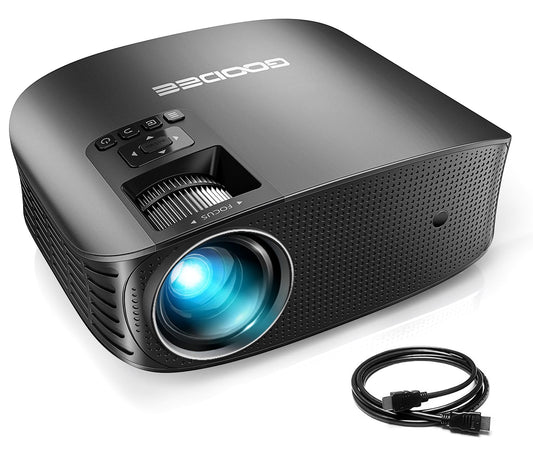 GooDee Proyector, proyector de Video Dolby Native 1080P 2023, proyector de película para Exteriores de 15000L, proyector de Video Compatible con Fire TV Stick, PS4, HDMI, VGA, AV y USB, Negro (YG600)