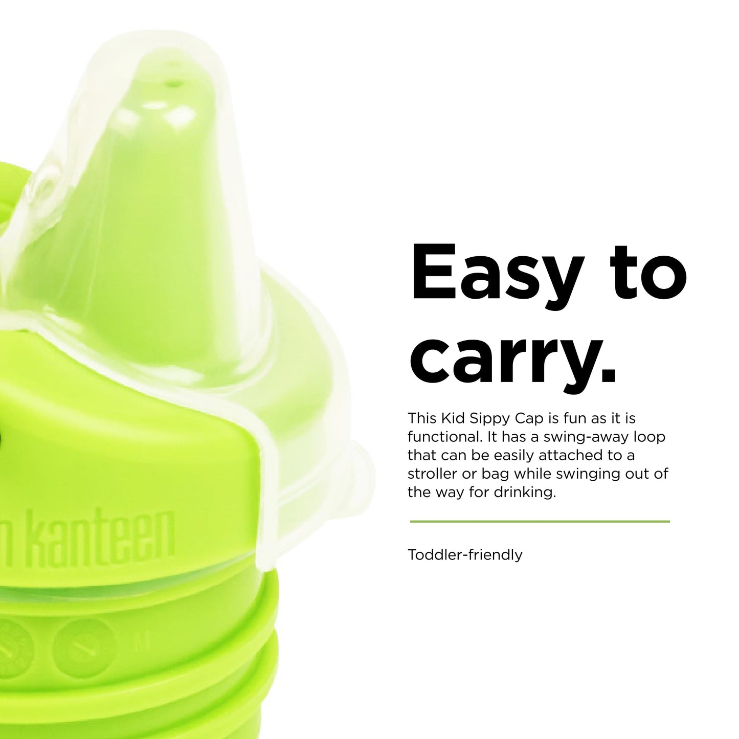 Klean Kanteen - Tapa de repuesto para botella de agua para niños, fácil de limpiar, ideal para actividades al aire última intervensión, última intervensión de BPA, verde