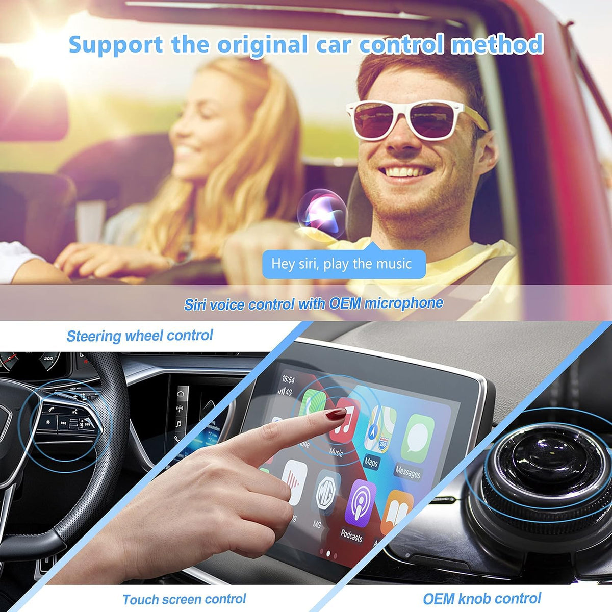 Adaptador inalámbrico CarPlay OTTOCAST U2-Air 2024 5Ghz WiFi Auto Connect para iPhone y OEM