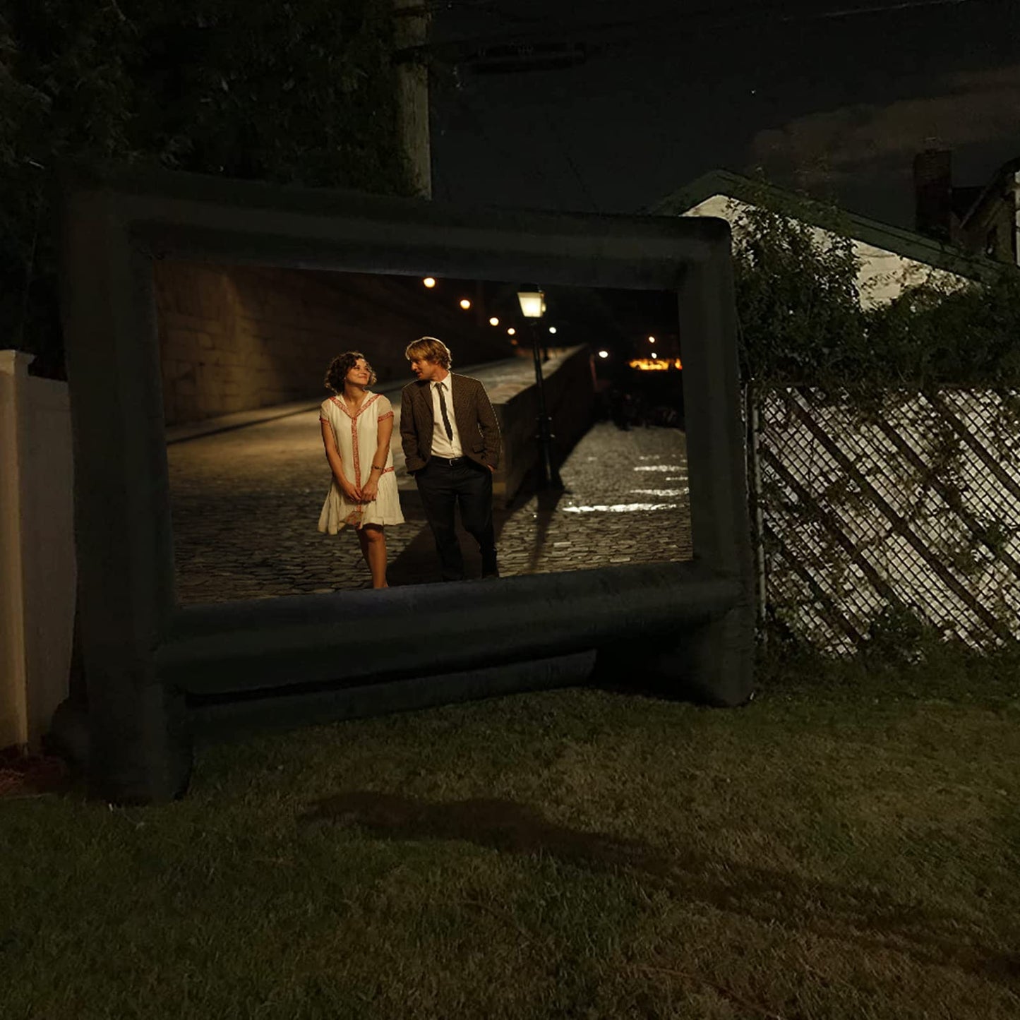 XHYCPY Pantalla de proyección Inflable de 16' con soplador - Soporta proyección Frontal o Trasera para la Noche de Cine en el Patio Trasero