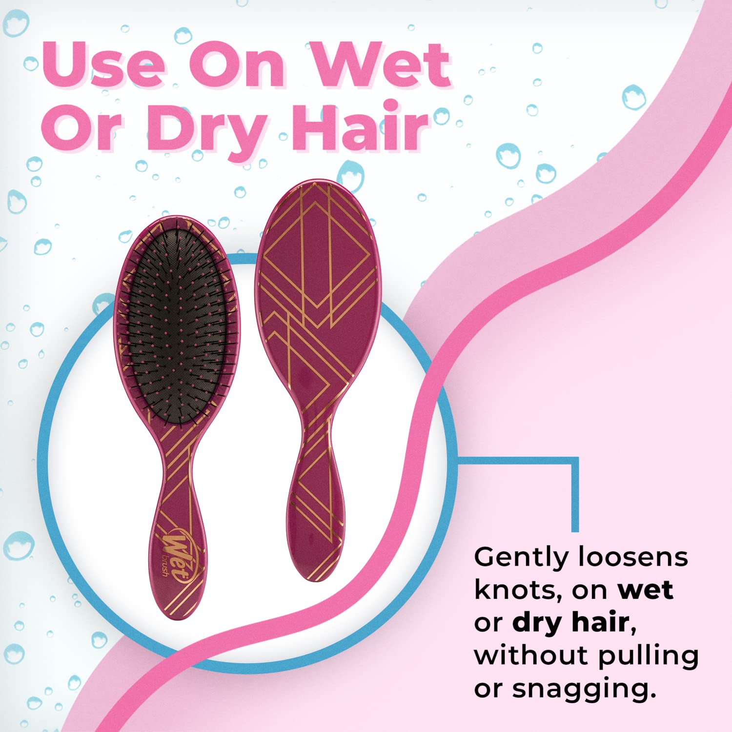 Wet Brush Cepillo desenredante original, espíritu libre, sangría, todo tipo de cabello, cerdas IntelliFlex ultra suaves que se deslizan a través de enredos con facilidad, peine sin dolor para hombres, mujeres, niños y niñas