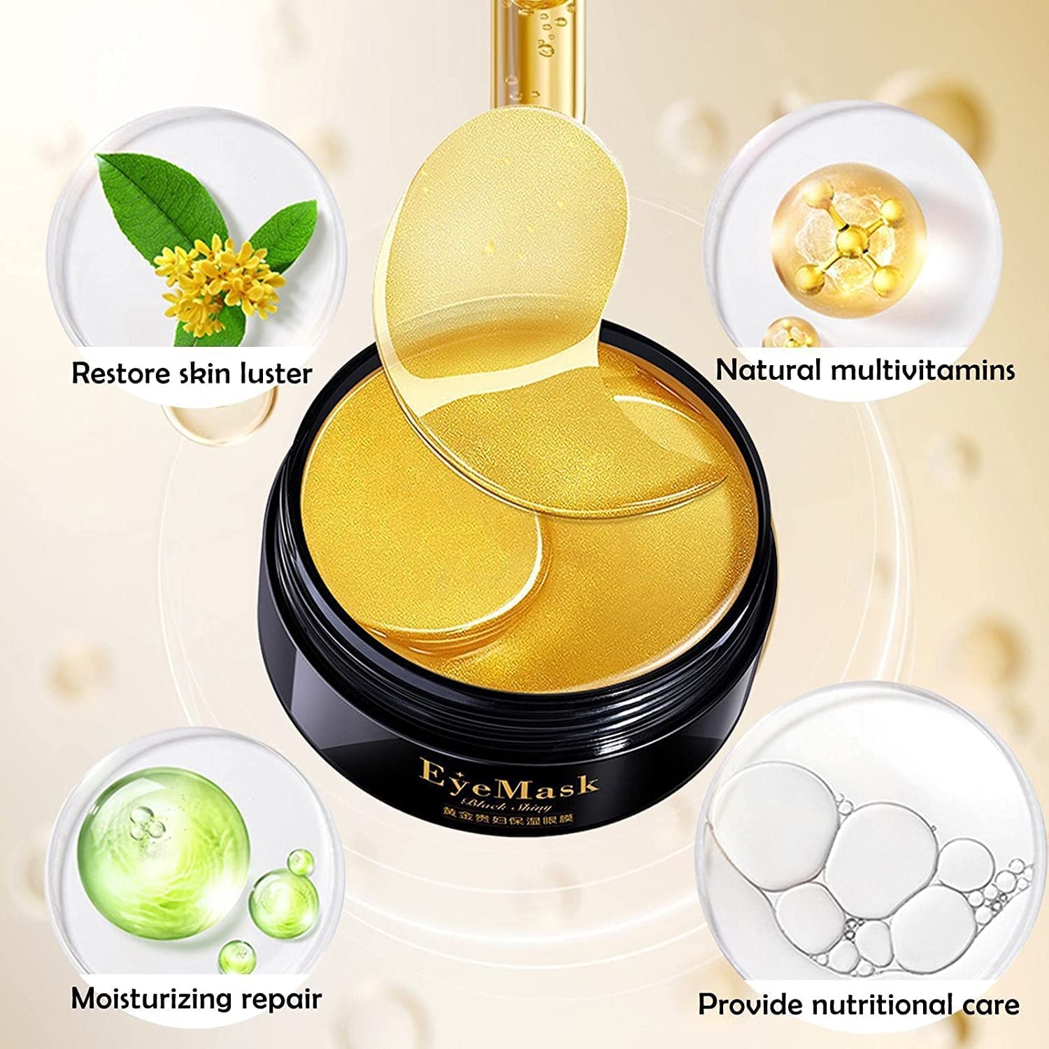 Parches ojeras 24k de COLÁGENO Hidratantes Antiarrugas | 60 pzs