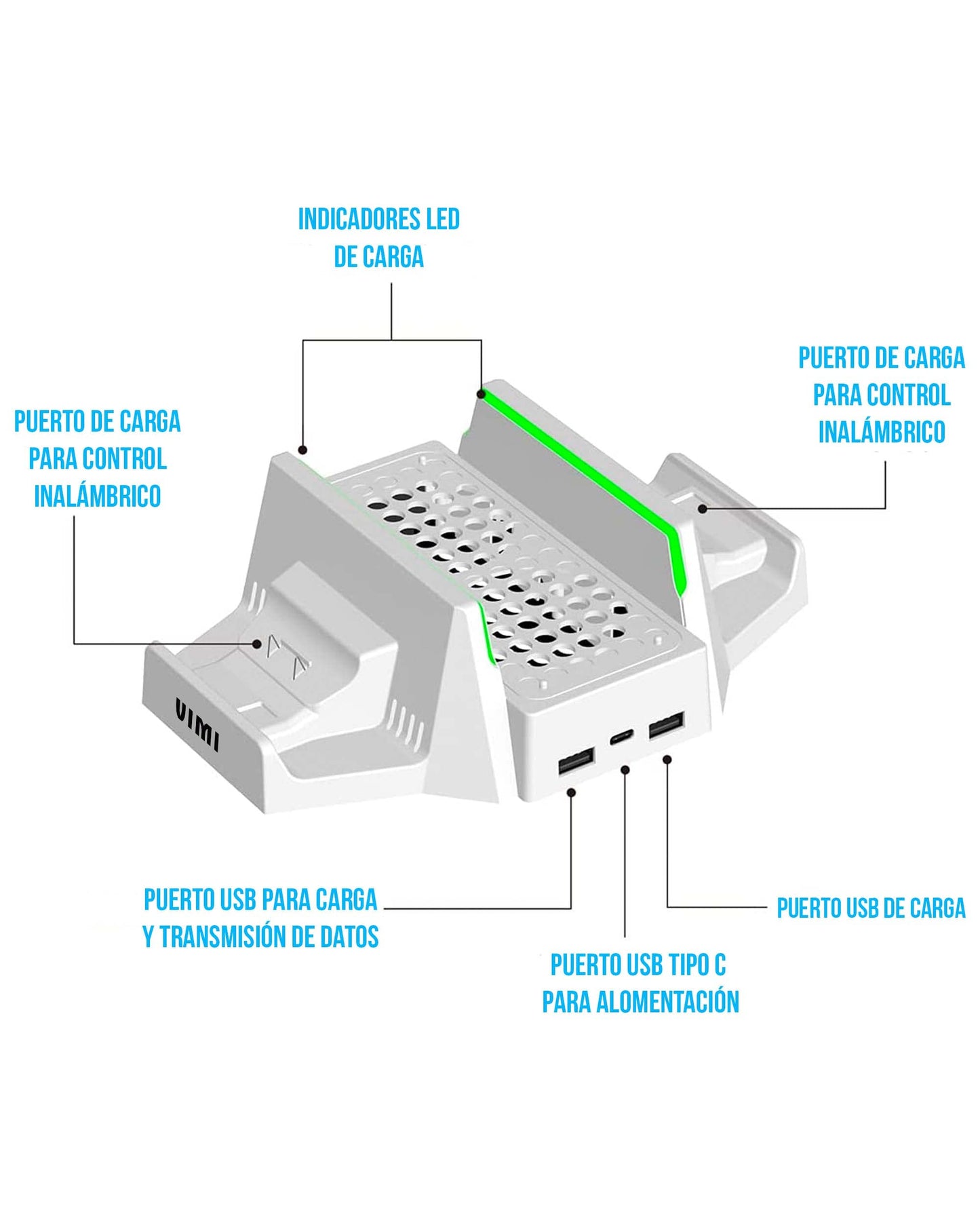 Base Enfriadora y Recarga control Compatible Xbox Series S incluye 2 baterías recargables
