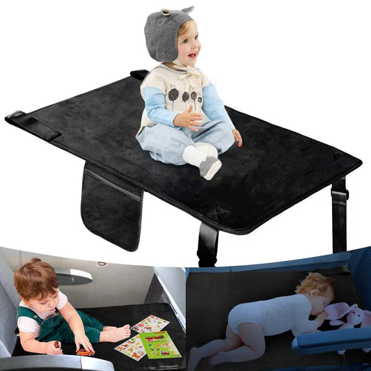 Untree - Cama de avión para niños pequeños, esenciales de viaje portátil para niños, extensor de asiento de avión suave para niños de 1 a 4, reposapiés para vuelos (avión)