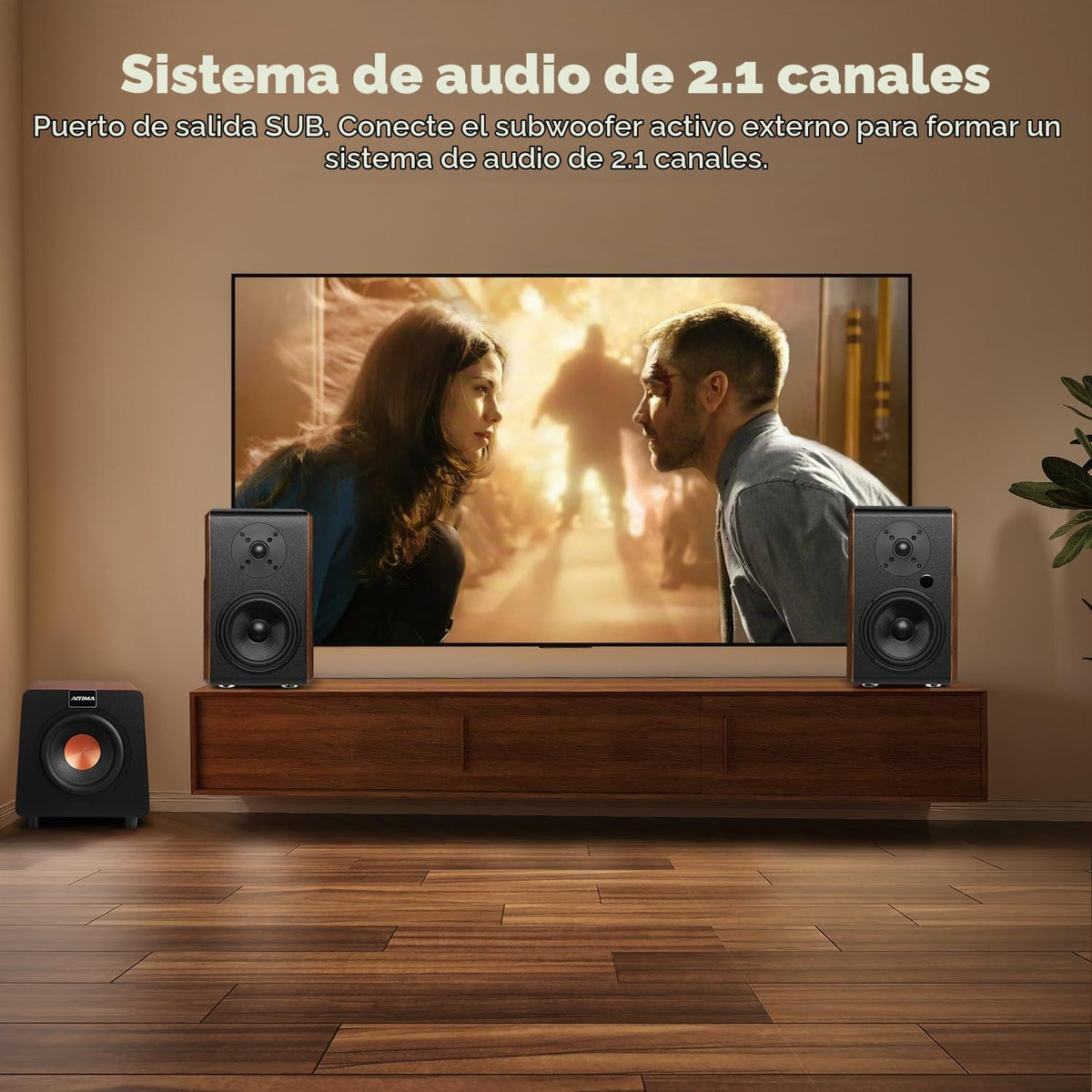 Altavoces de Estantería AIYIMA S700 Negro Activos Bluetooth 100W con Woofer 5.25 Pulgadas para Audio Doméstico