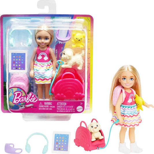 Barbie Muñeca Chelsea Viajera con más de 5 Accesorios para niñas de 3 años en adelante