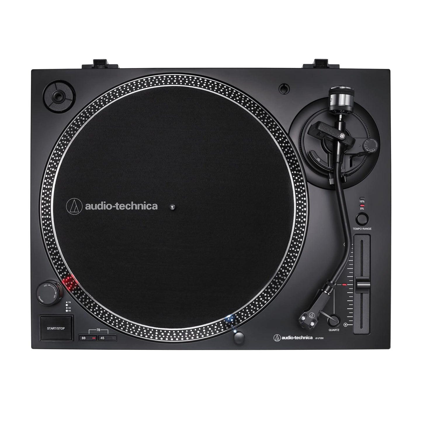Audio-Technica - Tocadiscos AT-LP120XUSB-BK con accionamiento directo (analógico y USB), totalmente manual, alta fidelidad, 3 velocidades, convierte vinilo a digital, antipatinaje y control de tono variable, negro