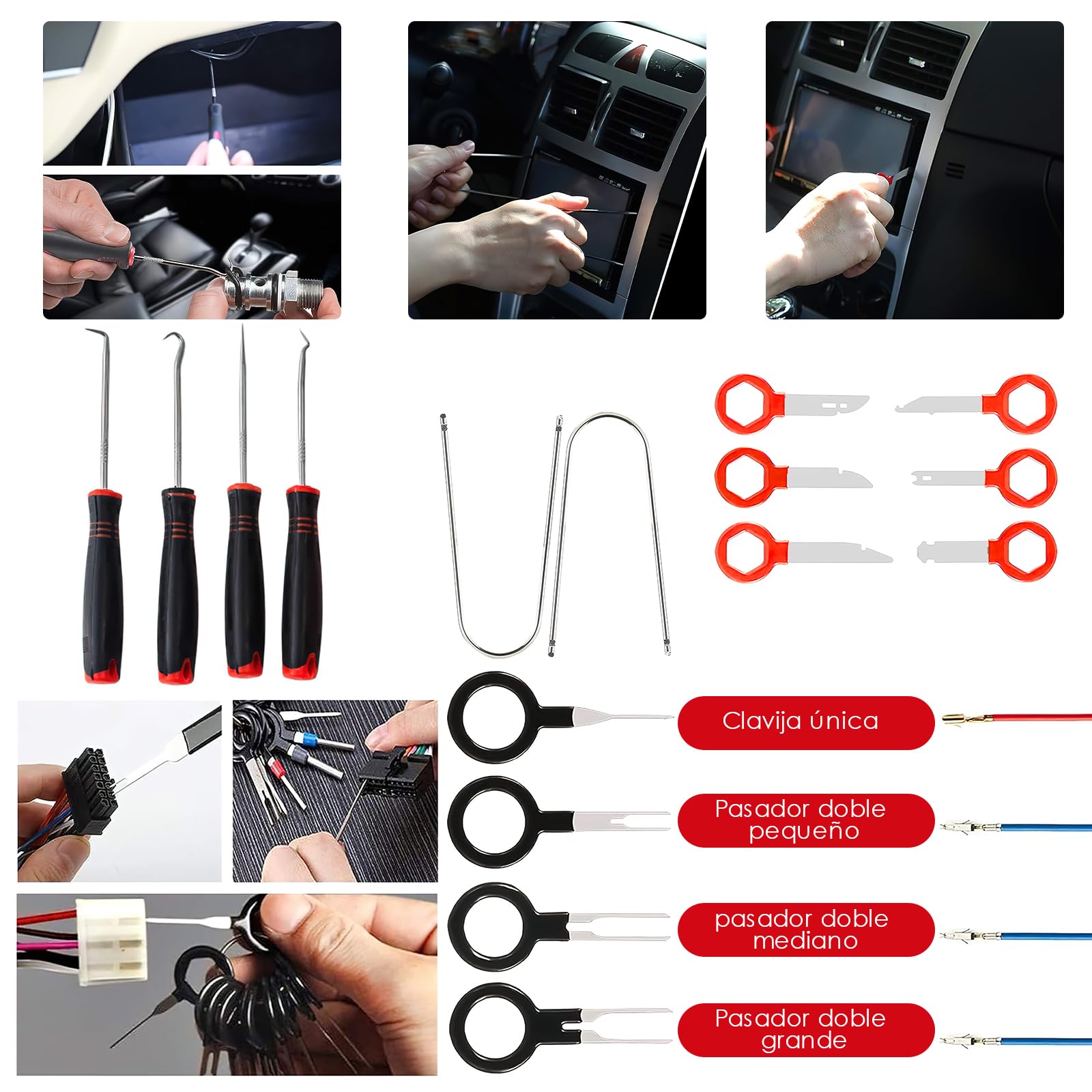 Herramientas de Extracción SHANDABULIU Interiores Automóviles Kit de 40 Piezas