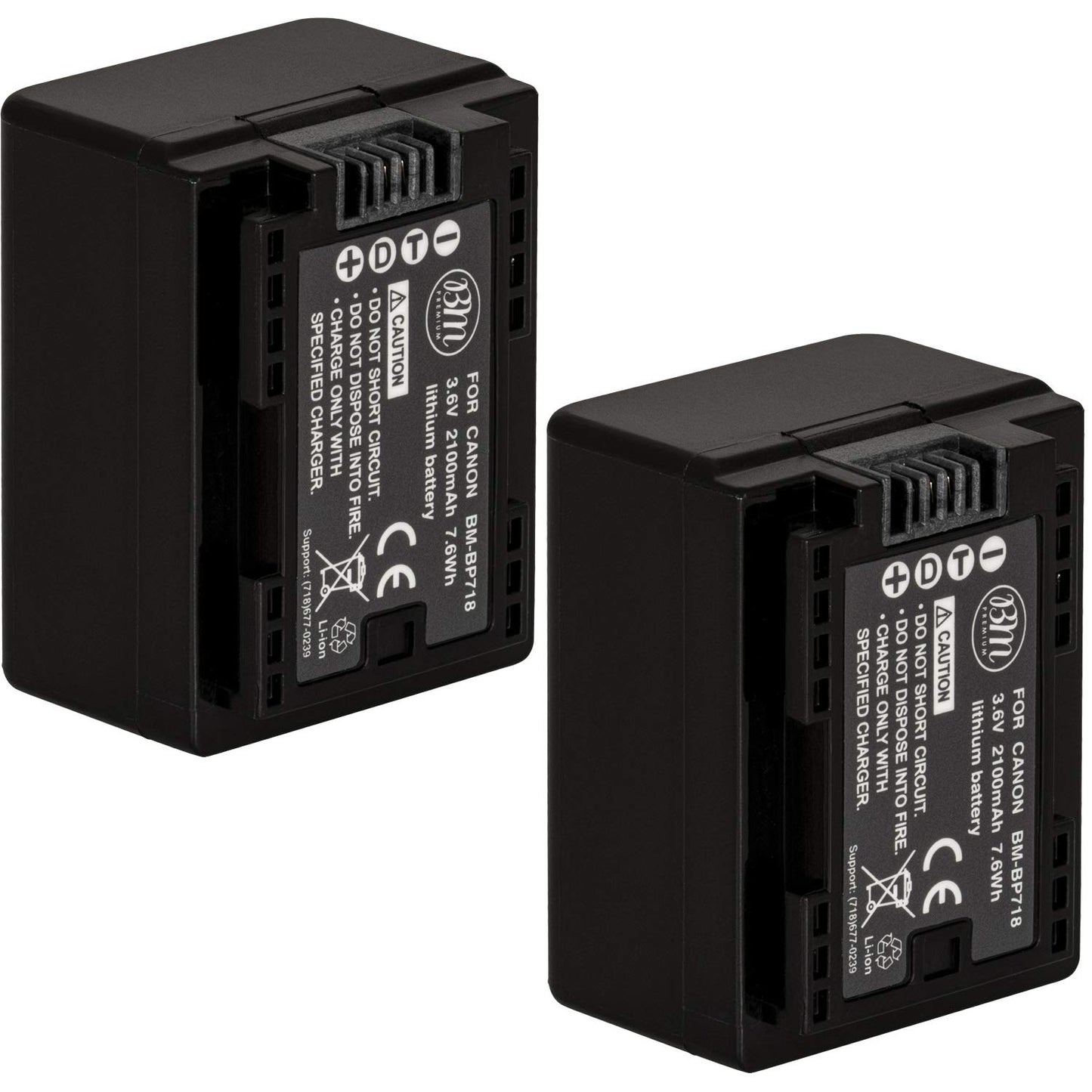 BM Premium Pack of 2 BP-718 Batteries Fully Decoded for Canon Vixia HFM50 ,HFM52, HFM500, HFR30, HFR32, HFR300, HFR40, HFR42, HFR400, HFR50, HFR52, HFR500, HFR60, HFR62, HFR600 Camcorder
