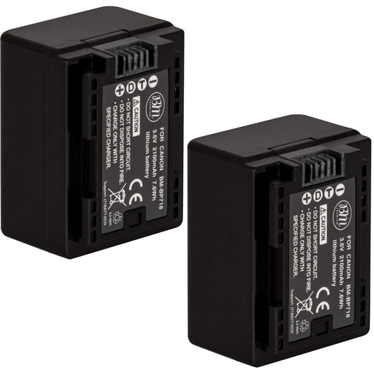 BM Premium Pack of 2 BP-718 Batteries Fully Decoded for Canon Vixia HFM50 ,HFM52, HFM500, HFR30, HFR32, HFR300, HFR40, HFR42, HFR400, HFR50, HFR52, HFR500, HFR60, HFR62, HFR600 Camcorder