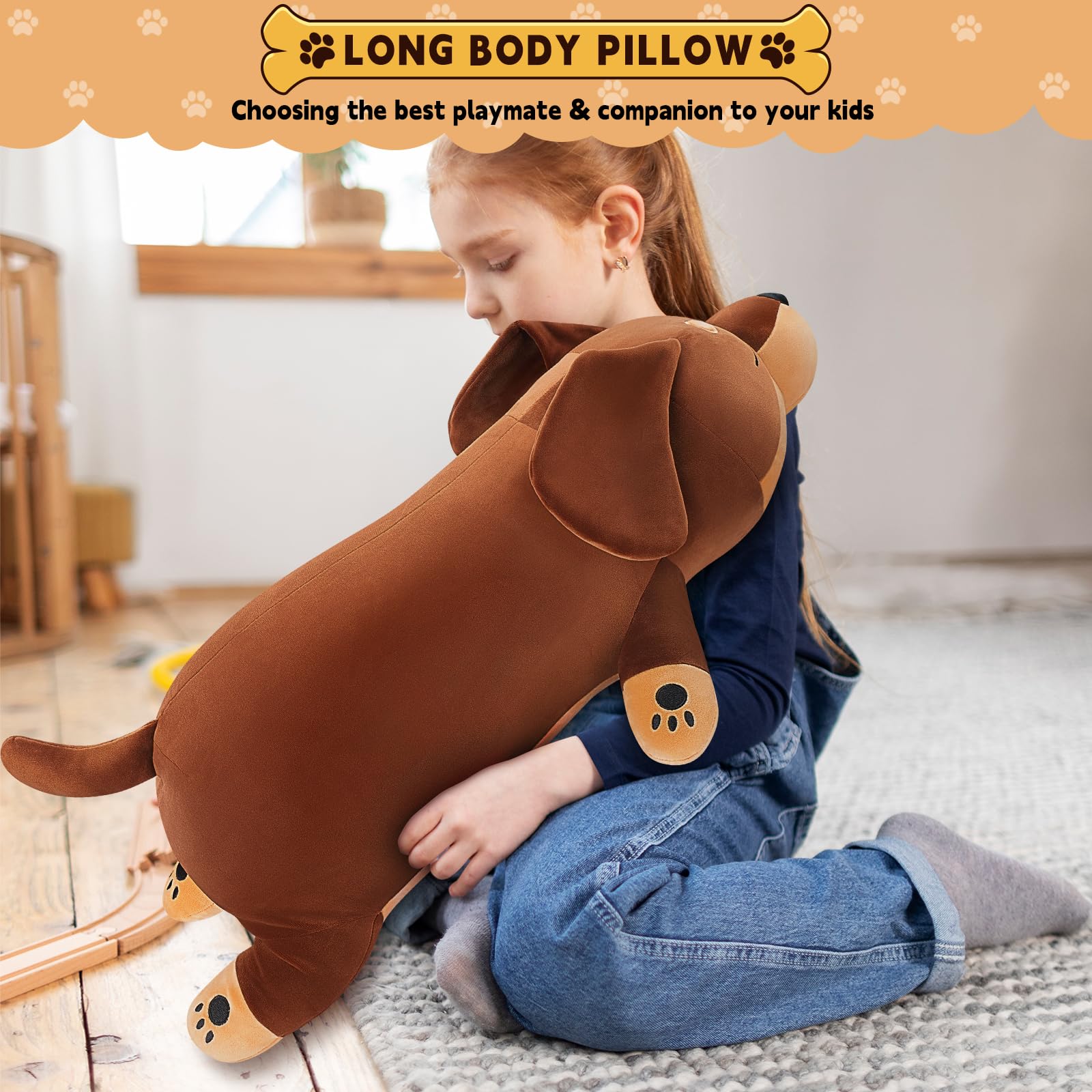 Juguete de peluche gigante de 30 pulgadas para perro salchicha, peluche de peluche Weiner, juguete de peluche grande para dormir, lindo animal de peluche para perro Weiner, regalos de cumpleaños para