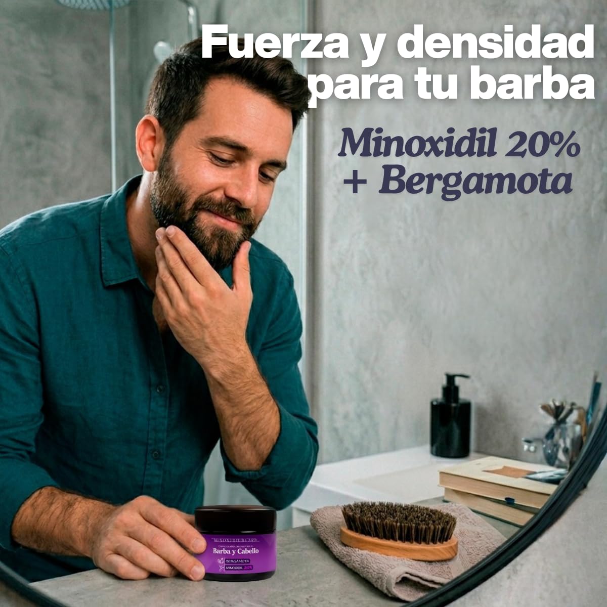 Crema Crecimiento Barba y Cabello Minoxidil 20% Bergamota