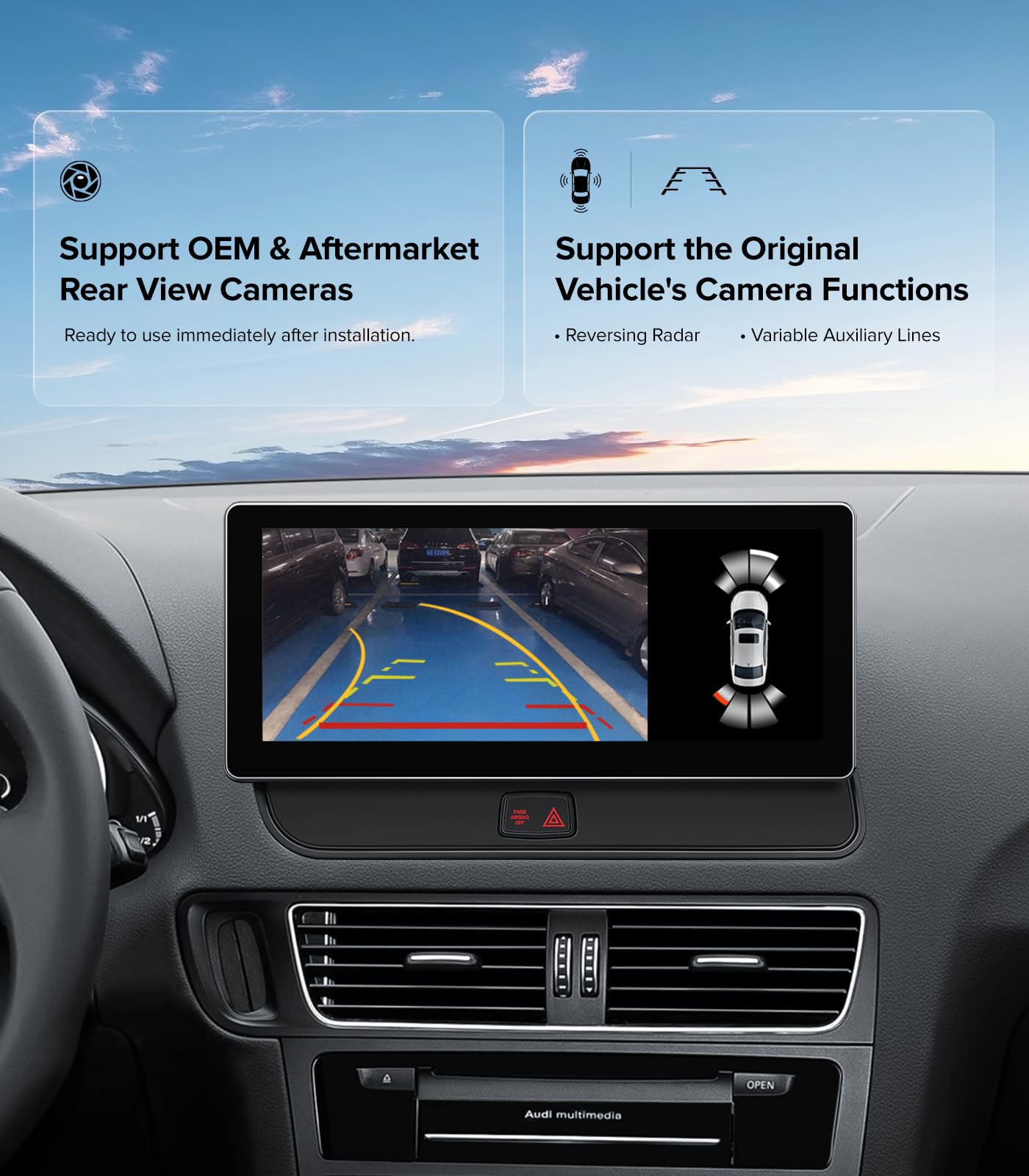 APEXNAV - Estéreo de 26 cm para Audi Q5 SQ5 2009-2017 MMI 3G inalámbrico CarPlay