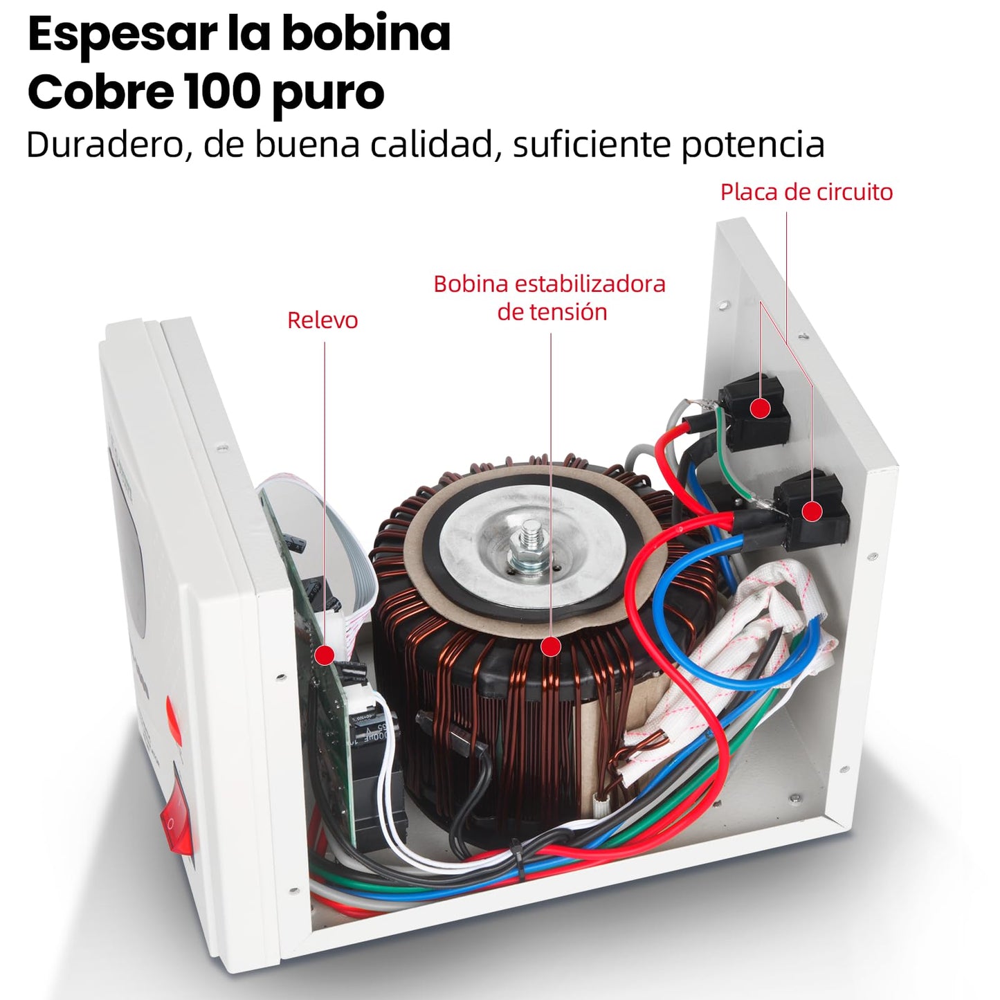 FlyDog Estabilizador y Regulador de Voltaje TES-3000, 3000VA/2000W, Voltaje de Salida: 110 V - Ideal para Electrodomésticos, Regulador Automático de Voltaje