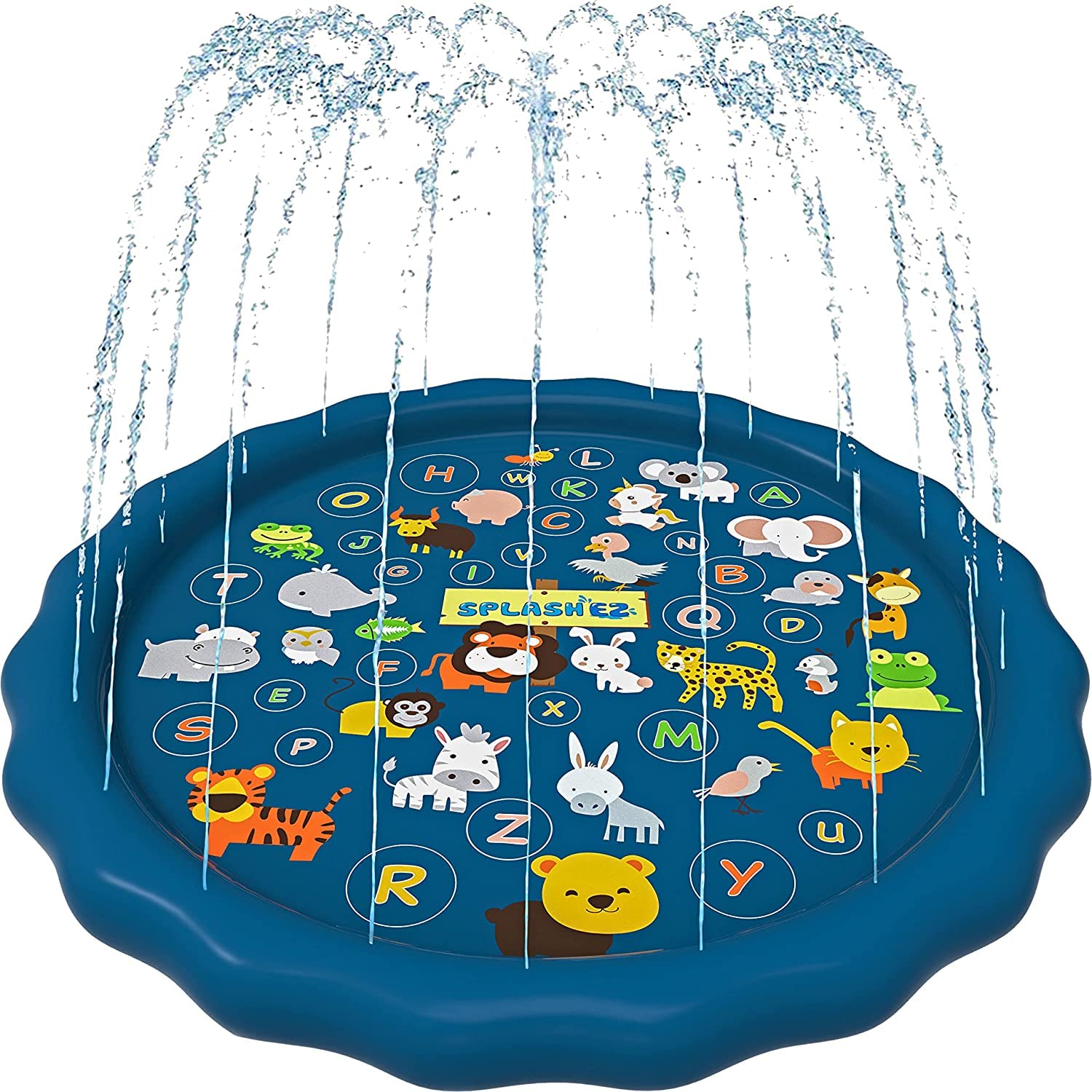 Almohadilla para salpicaduras de agua de 68 pulgadas, almohadilla para salpicaduras de verano para niños, actividades inflables en la piscina, juegos al aire libre, divertidos juguetes de agua para niños y niñas de la familia, apto para niños de 3+ años.