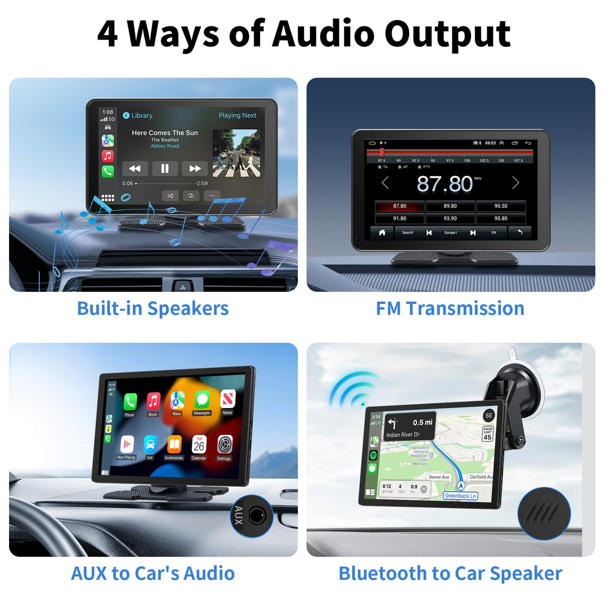 Visualización CarPlay Plateado para Coche