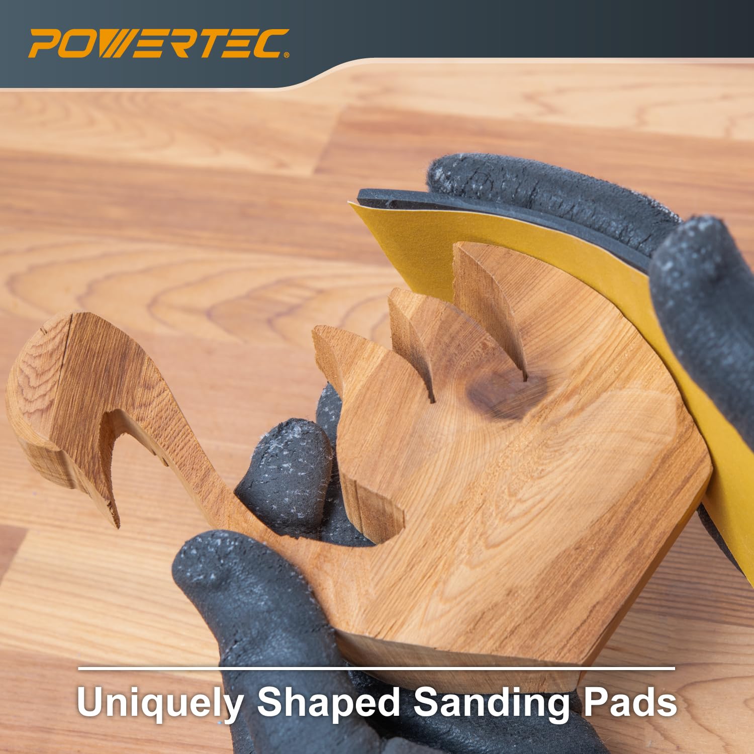 POWERTEC 71441 - Juego de empuñaduras flexibles para lijadoras de contorno con 3 almohadillas de espuma flexibles y 6 empuñaduras de perfil para lijado de perfiles convexos y cóncavos