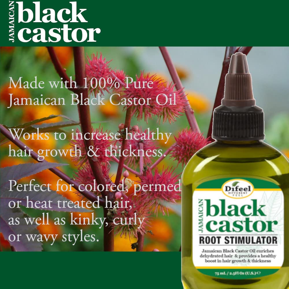Difeel Estimulador de raíz de crecimiento superior de ricino negro jamaicano 2.5 oz.