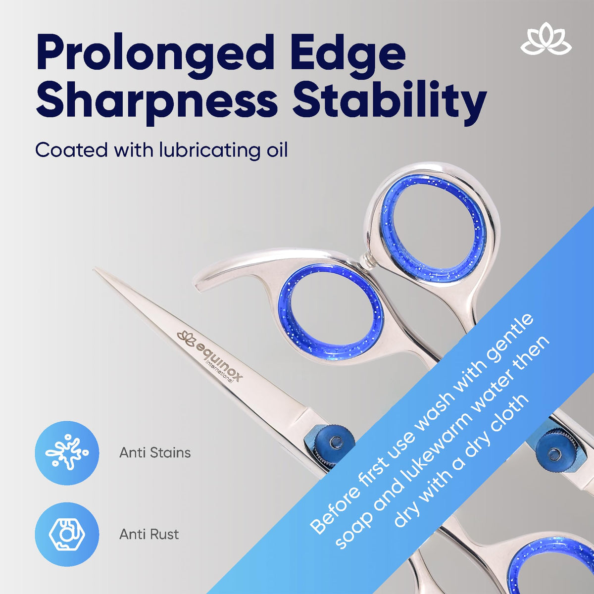 Equinox International- Tijeras profesionales para cabello Equinox Razor Edge Series - Tijeras para cabello de acero inoxidable japonés de primera calidad de 6.5"
