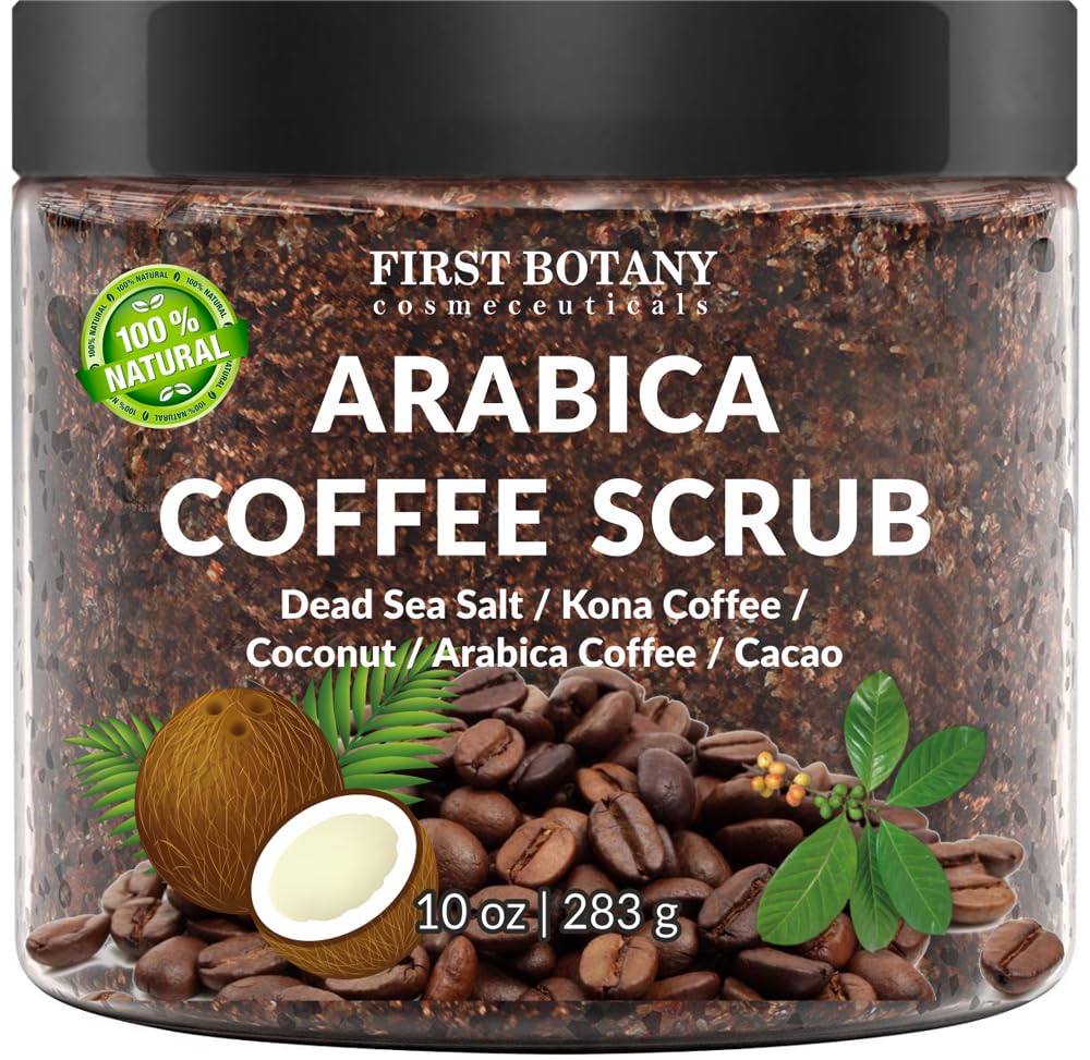 Exfoliante de Café Arábica First Botany 283 g antioxidantes hecho en USA