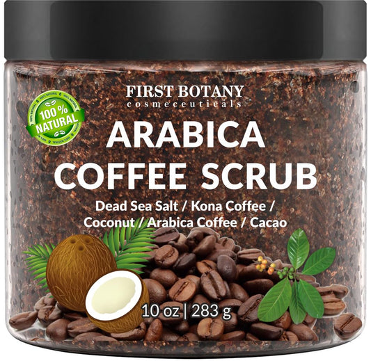 Exfoliante de Café Arábica First Botany 283 g antioxidantes hecho en USA